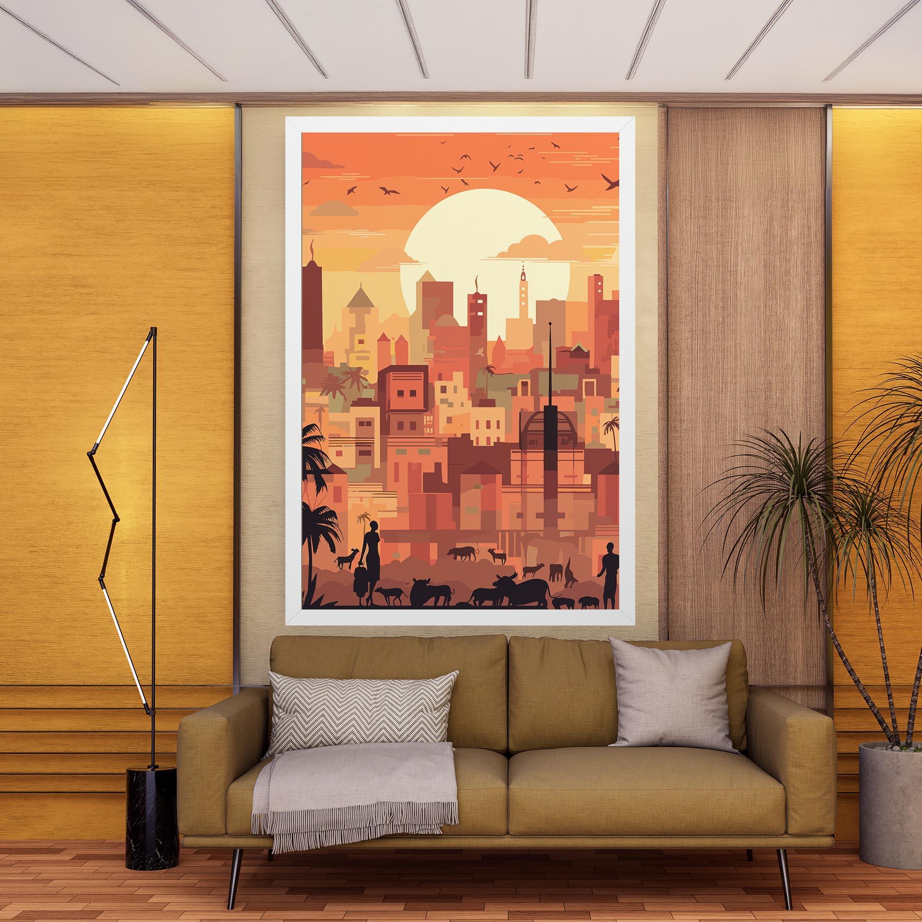 Tablou Canvas Africa City Sunset mockup 9