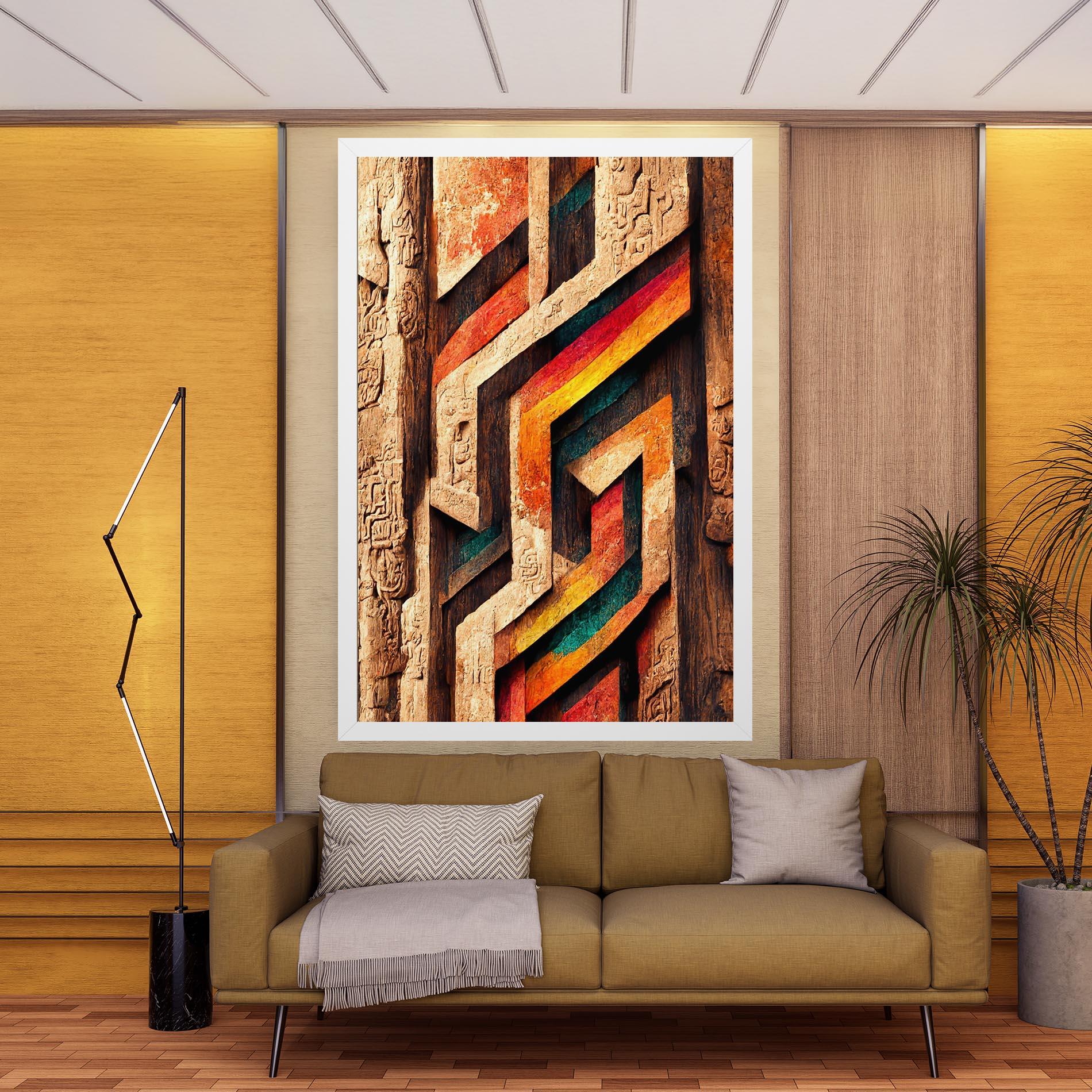 Tablou Canvas Mayan Style Wood mockup 9