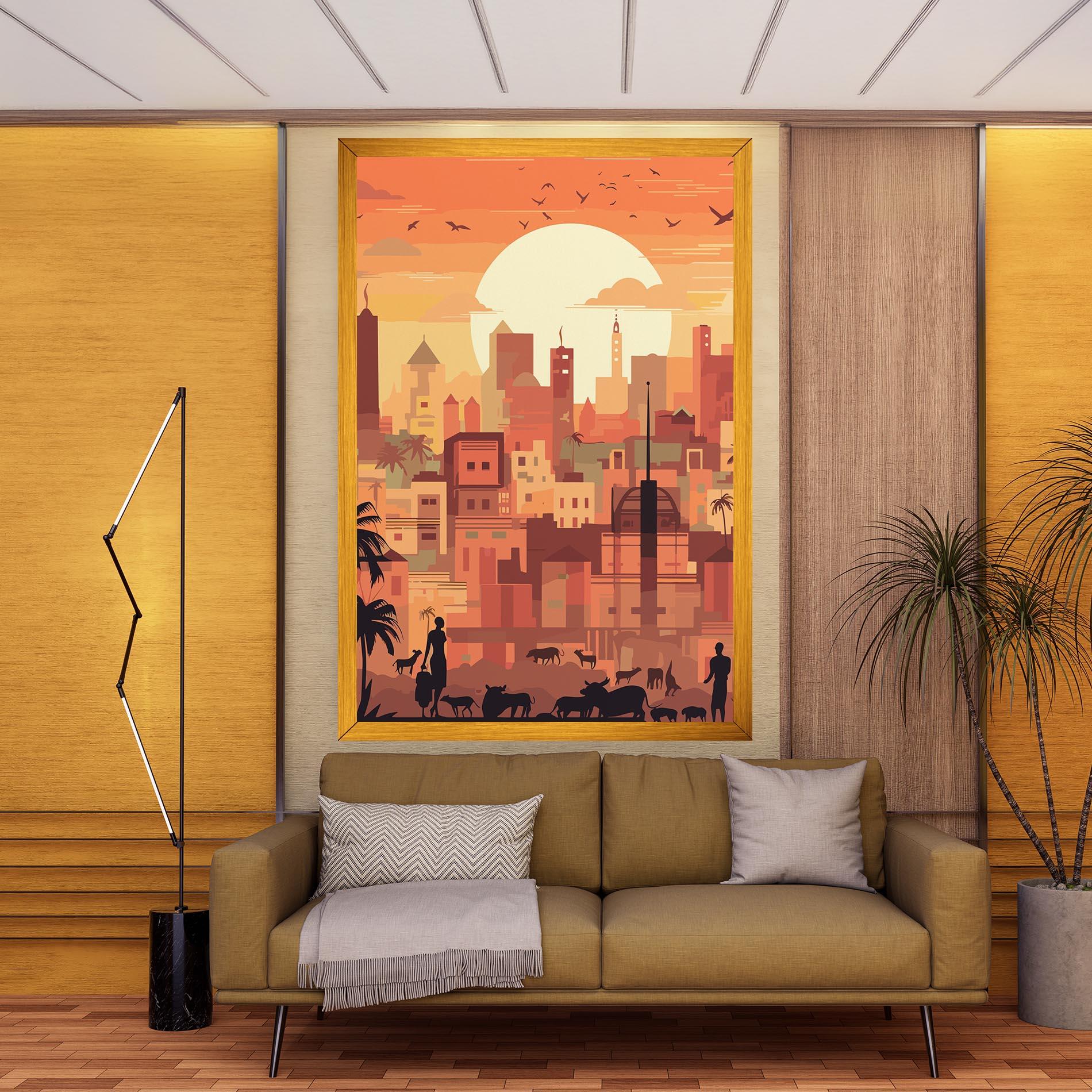 Tablou Canvas Africa City Sunset mockup 9