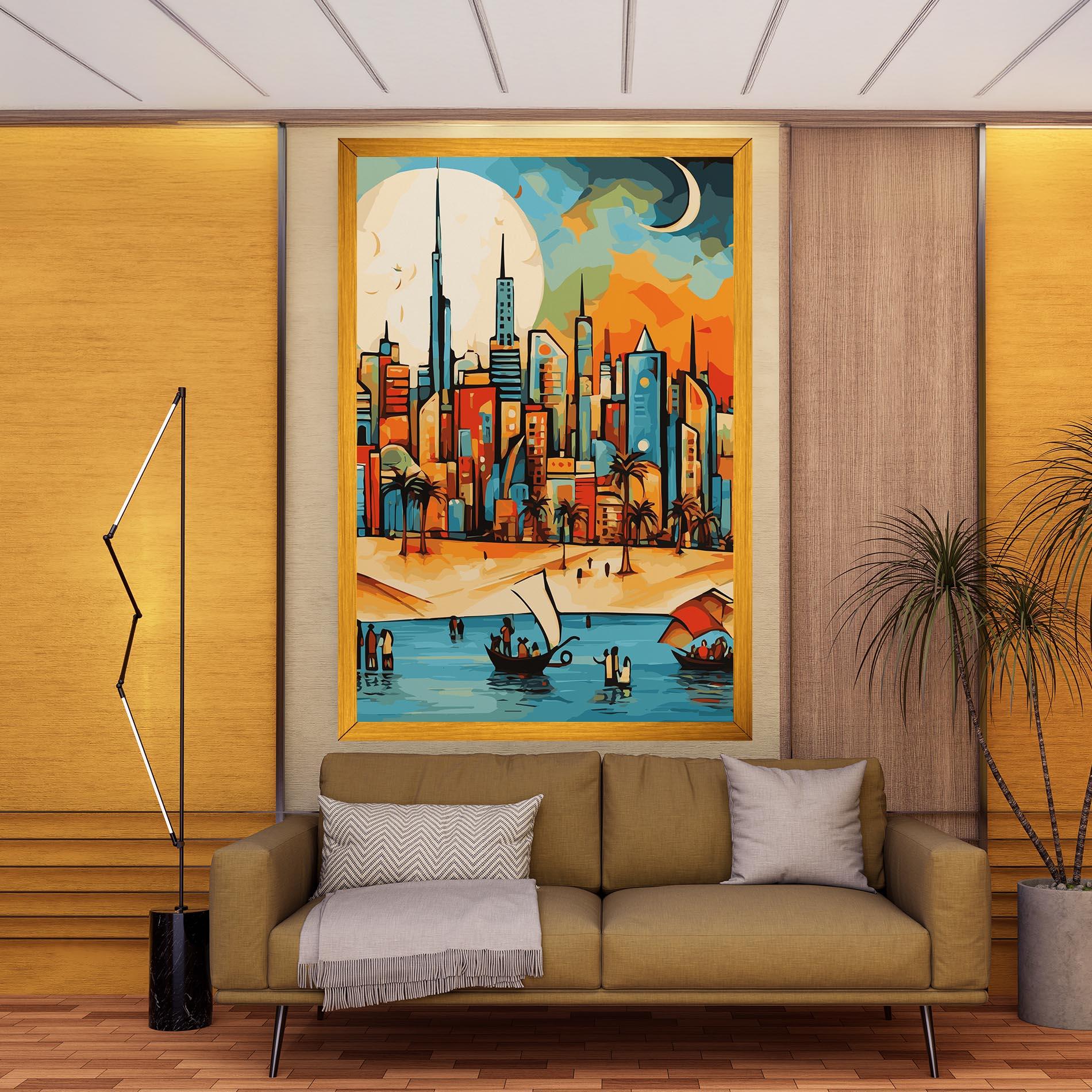 Tablou Canvas African Moon mockup 9