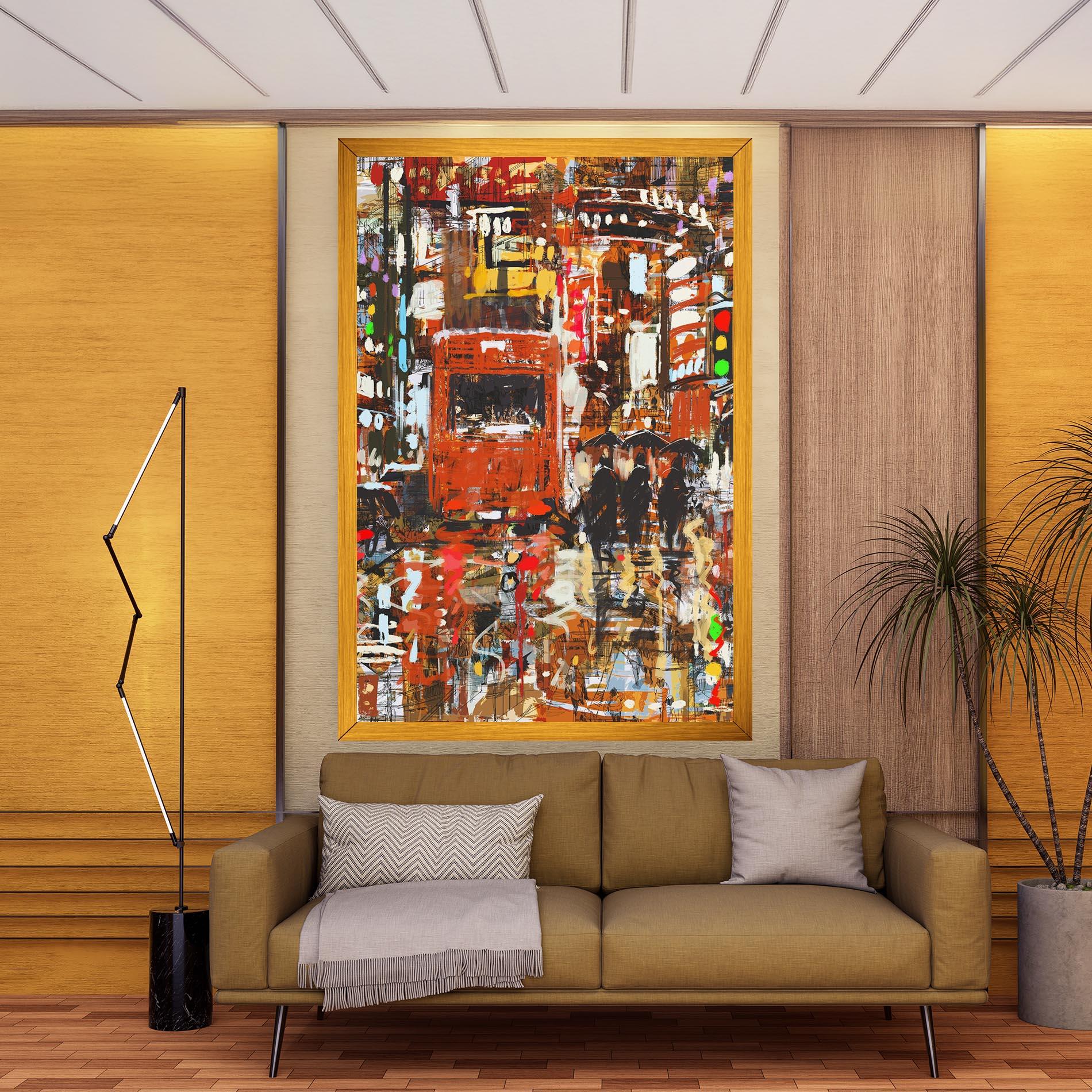 Tablou Canvas Seamless Colorful City mockup 9