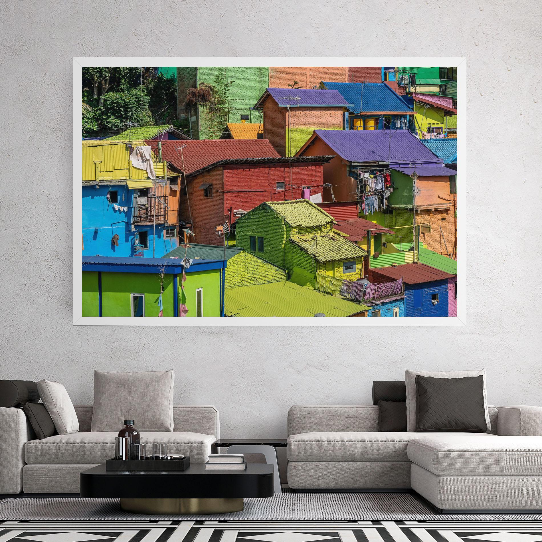 Tablou Canvas Colorful Small Houses mockup 2