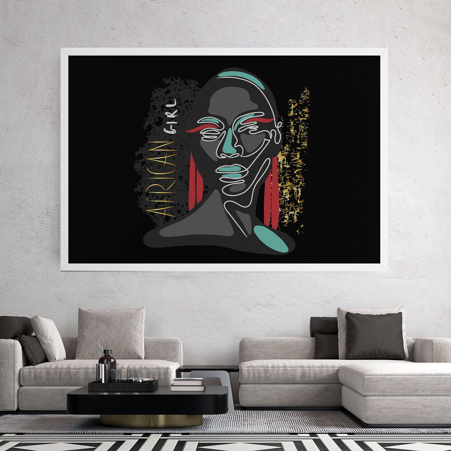 Gold African Girl mockup 2