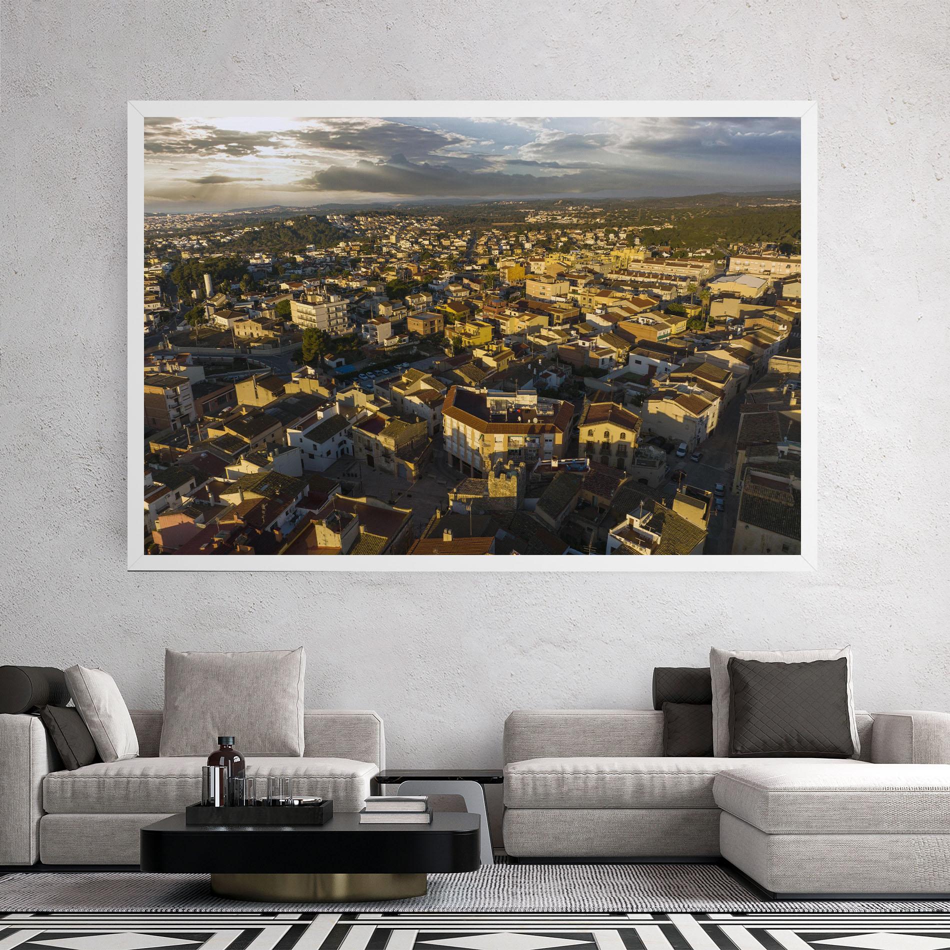 Tablou Canvas Streets Town Sunrise mockup 2