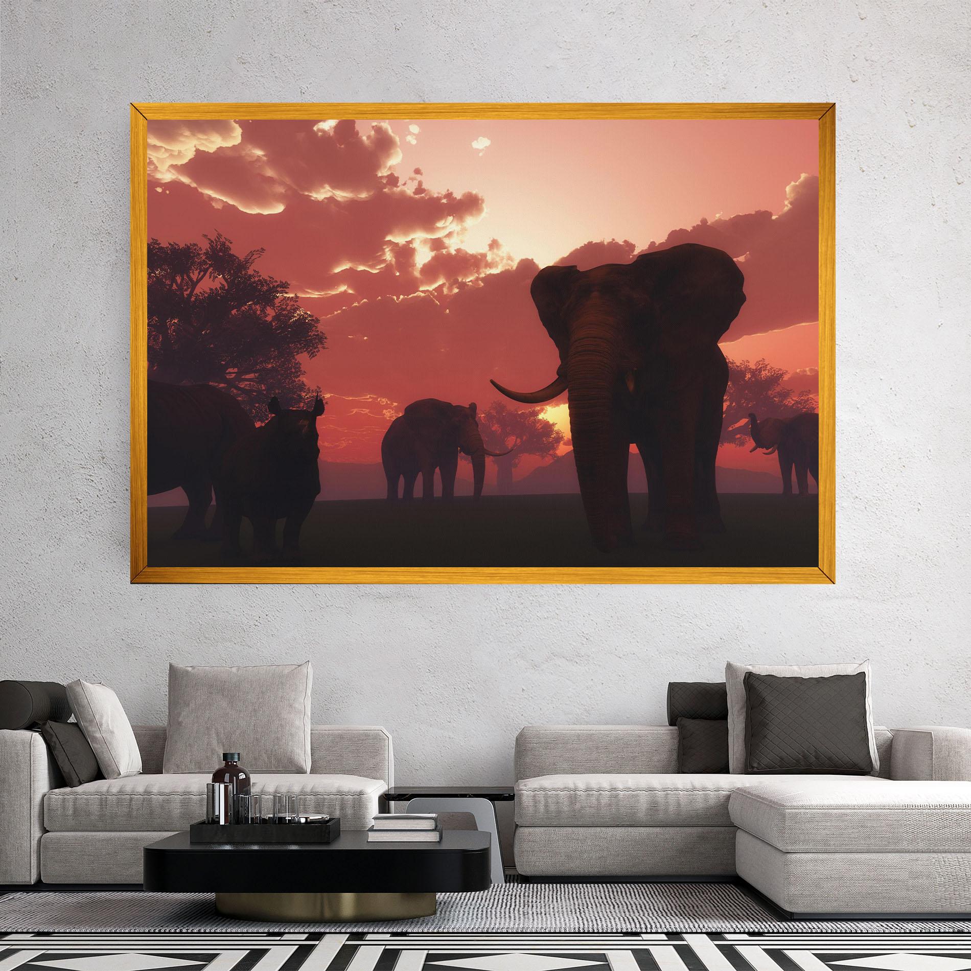 Tablou Canvas African Elephant View mockup 2