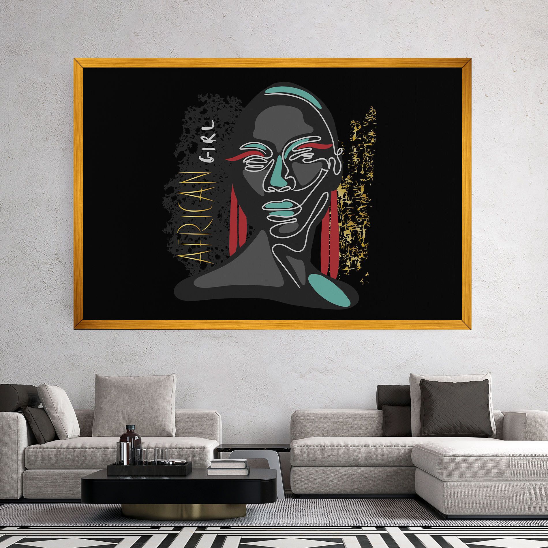 Gold African Girl mockup 2