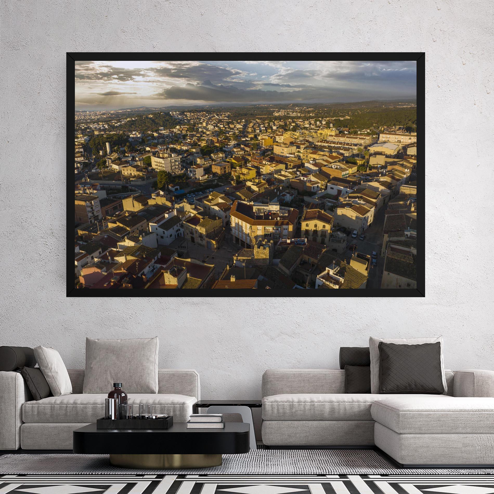 Tablou Canvas Streets Town Sunrise mockup 2