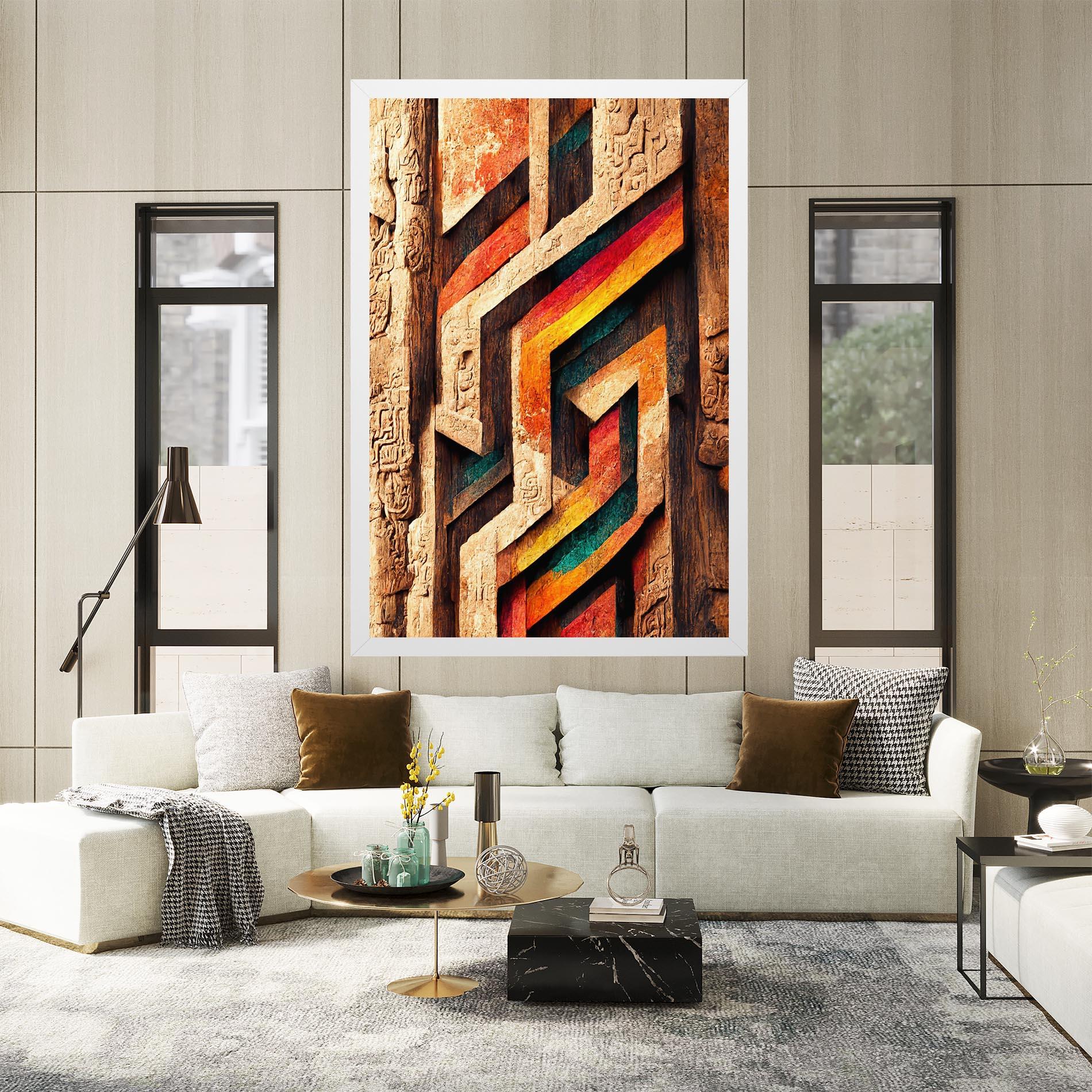 Tablou Canvas Mayan Style Wood mockup 2