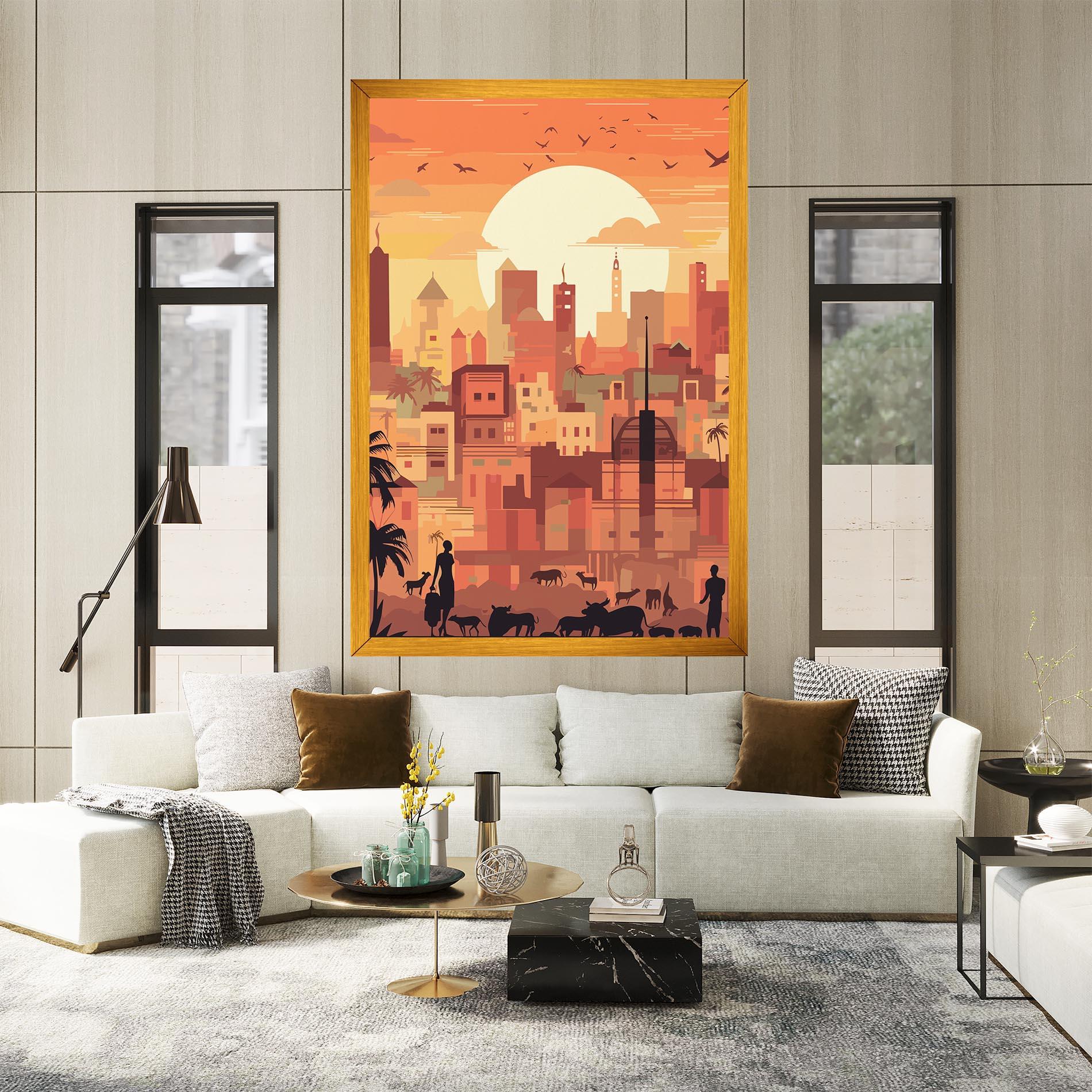 Tablou Canvas Africa City Sunset mockup 2