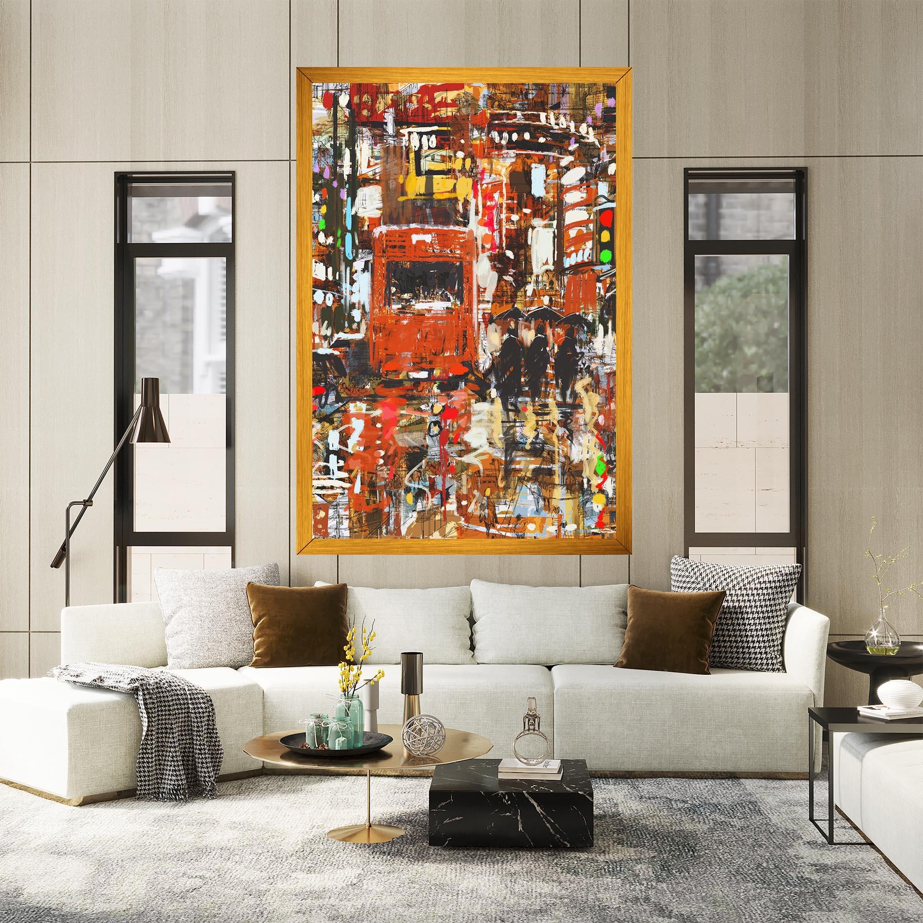 Tablou Canvas Seamless Colorful City mockup 2