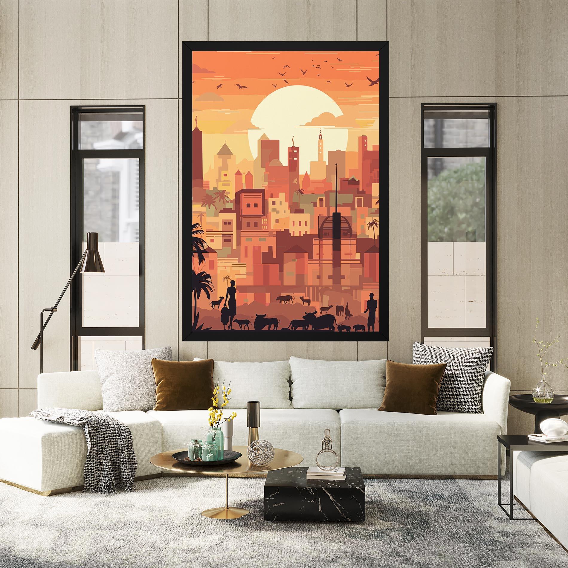 Tablou Canvas Africa City Sunset mockup 2
