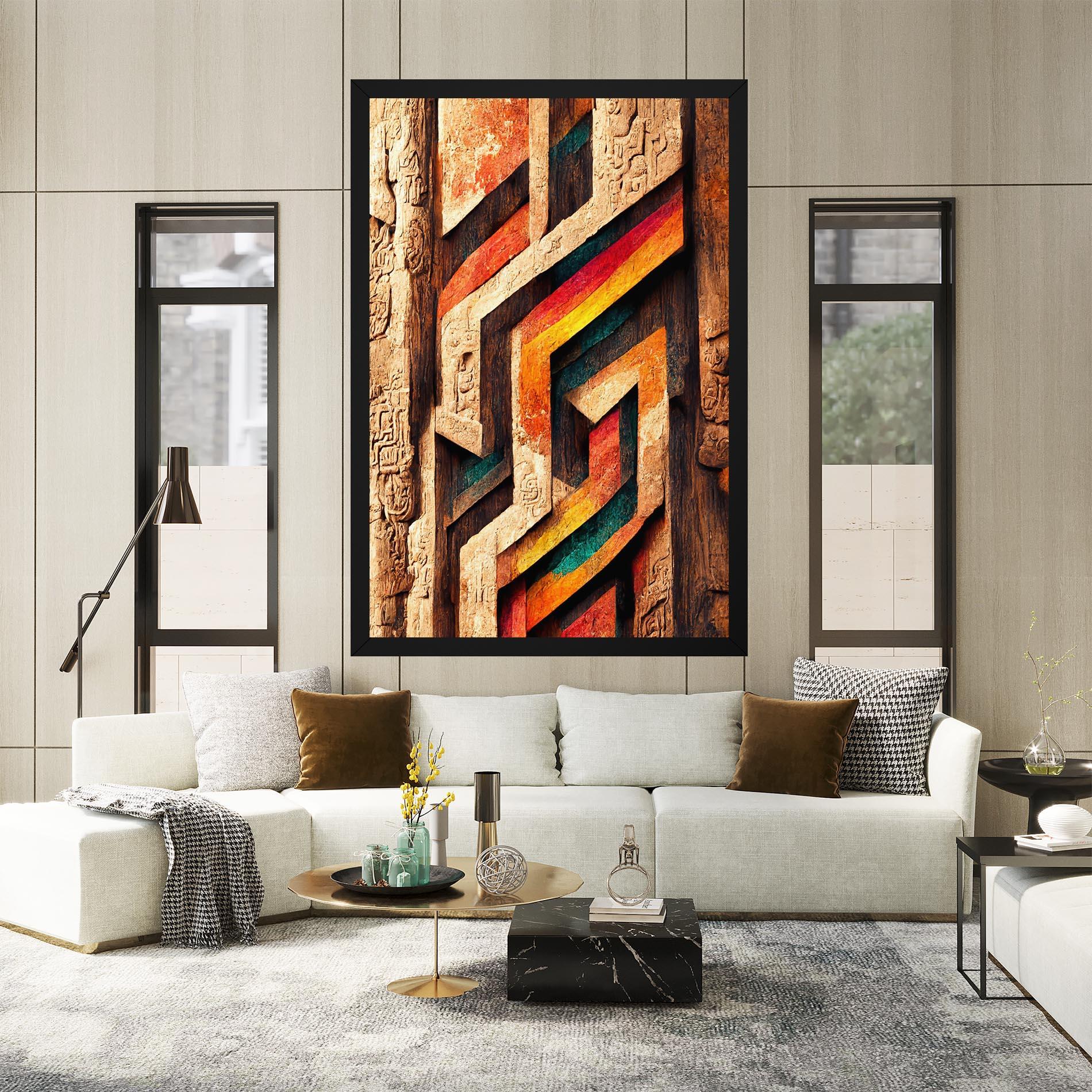 Tablou Canvas Mayan Style Wood mockup 2