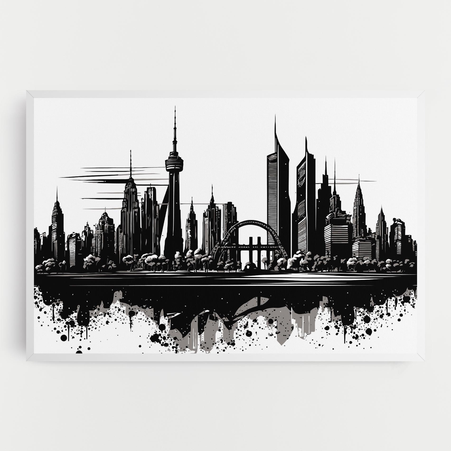 Tablou Canvas Black Ink City mockup 0