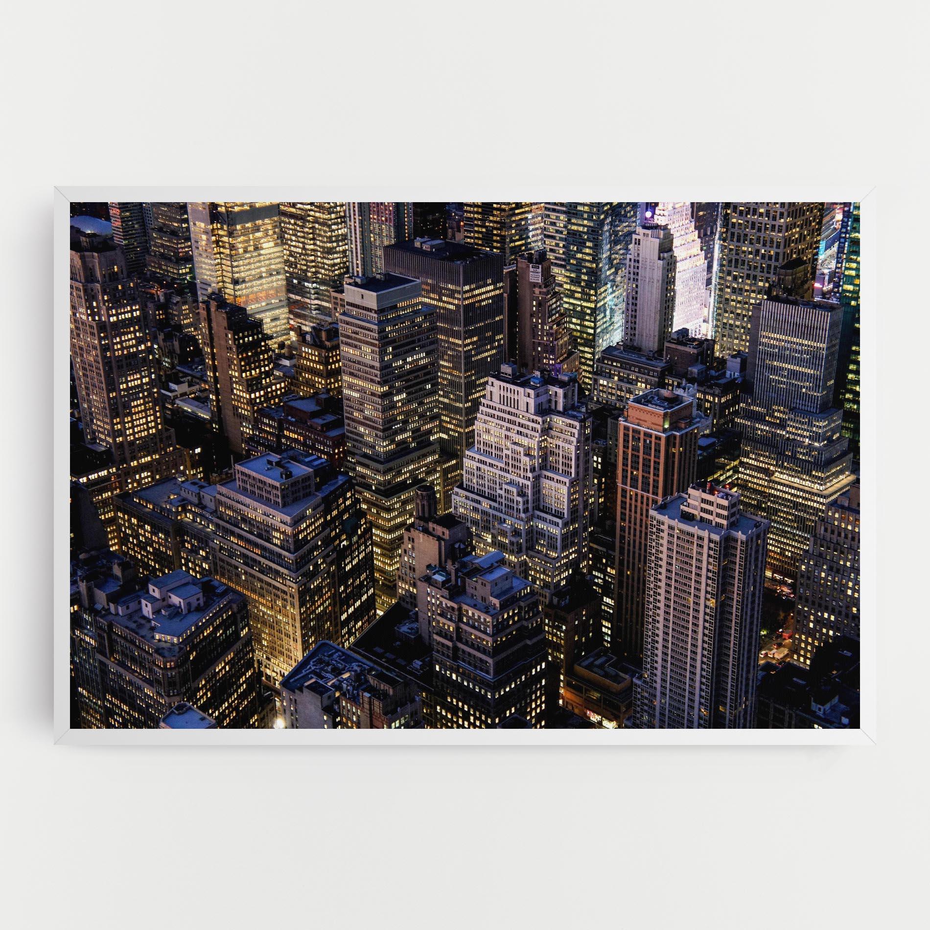 Tablou Canvas Blue Gold Skylines mockup 0