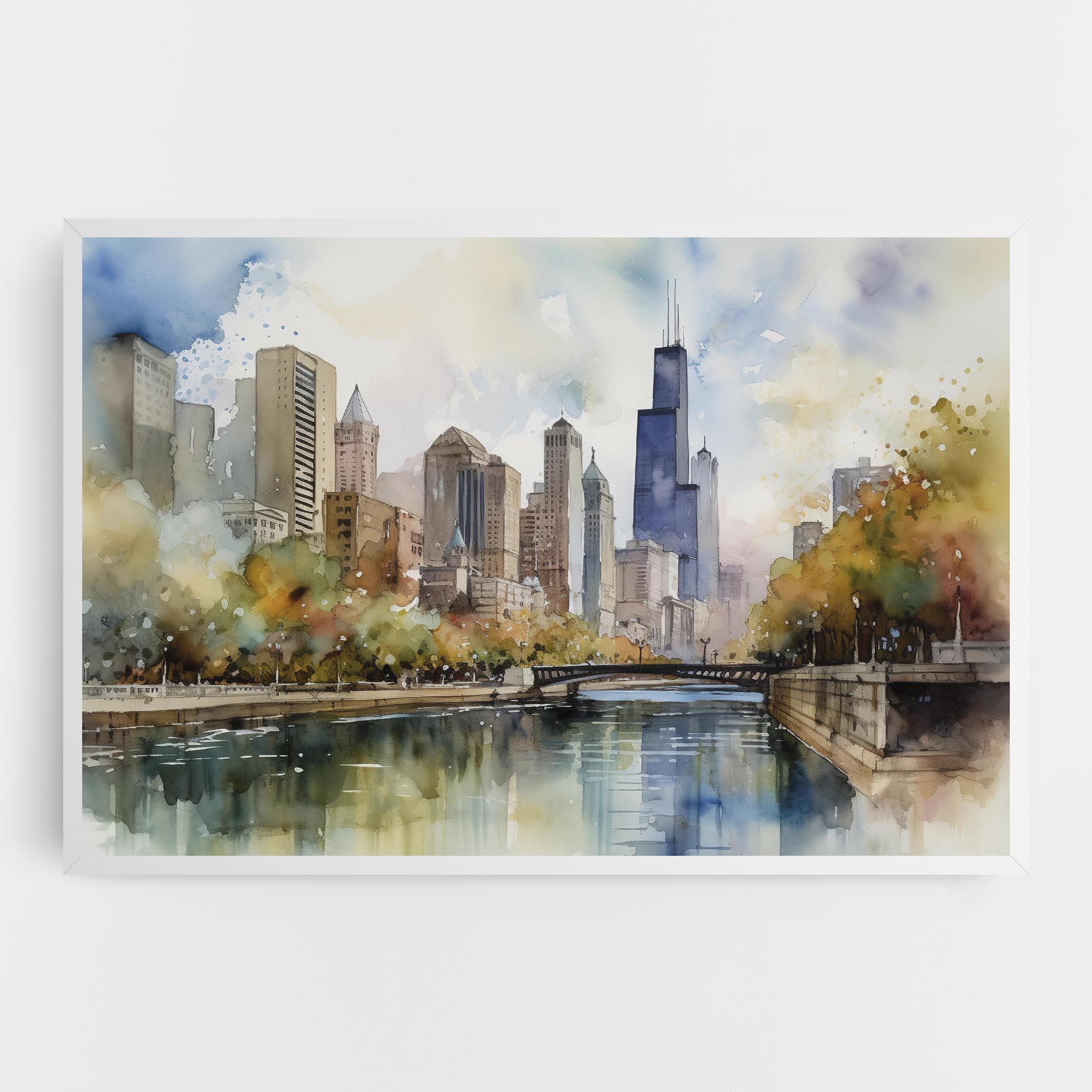 Tablou Canvas City Skyline Painting mockup 0