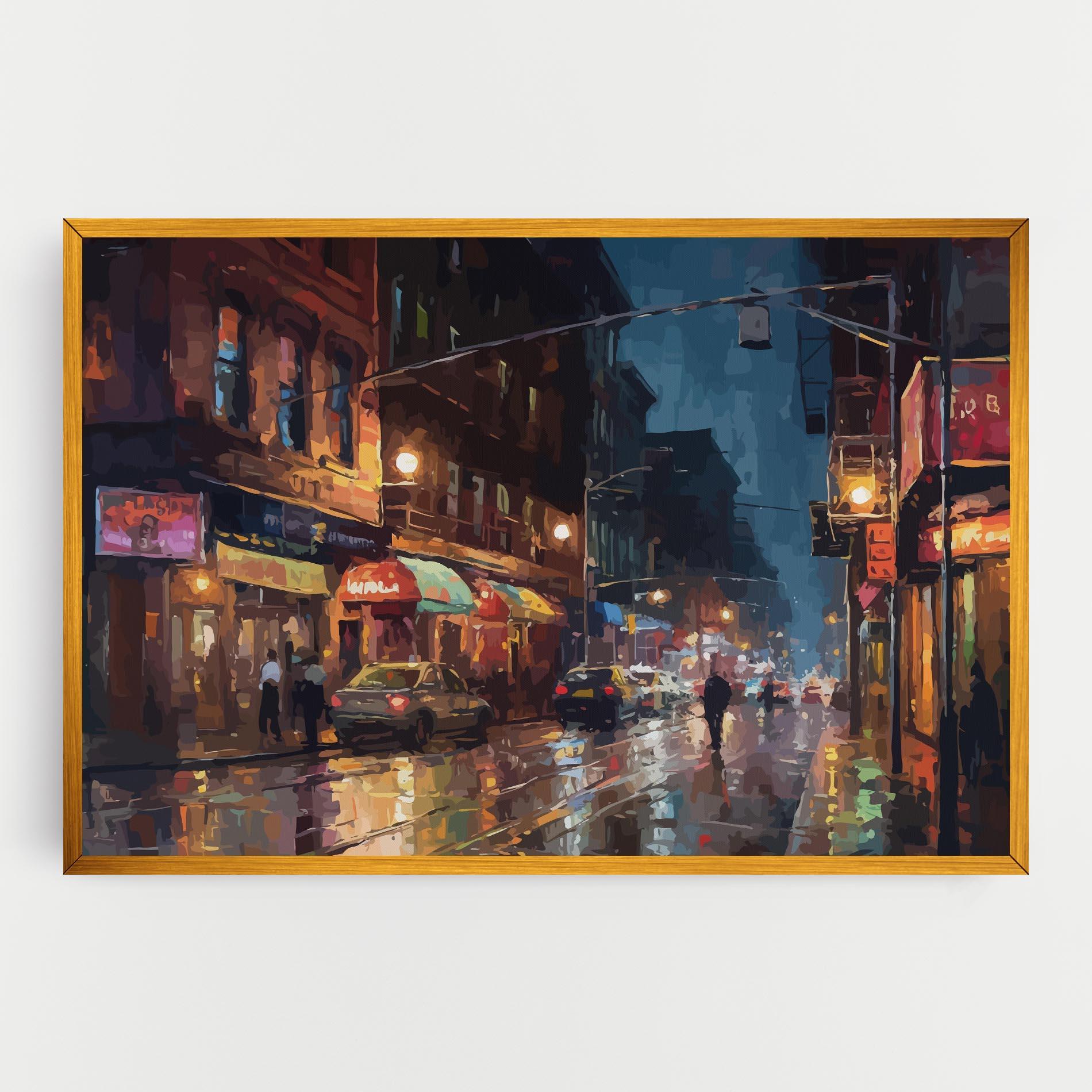 Tablou Canvas City Cars Night mockup 0