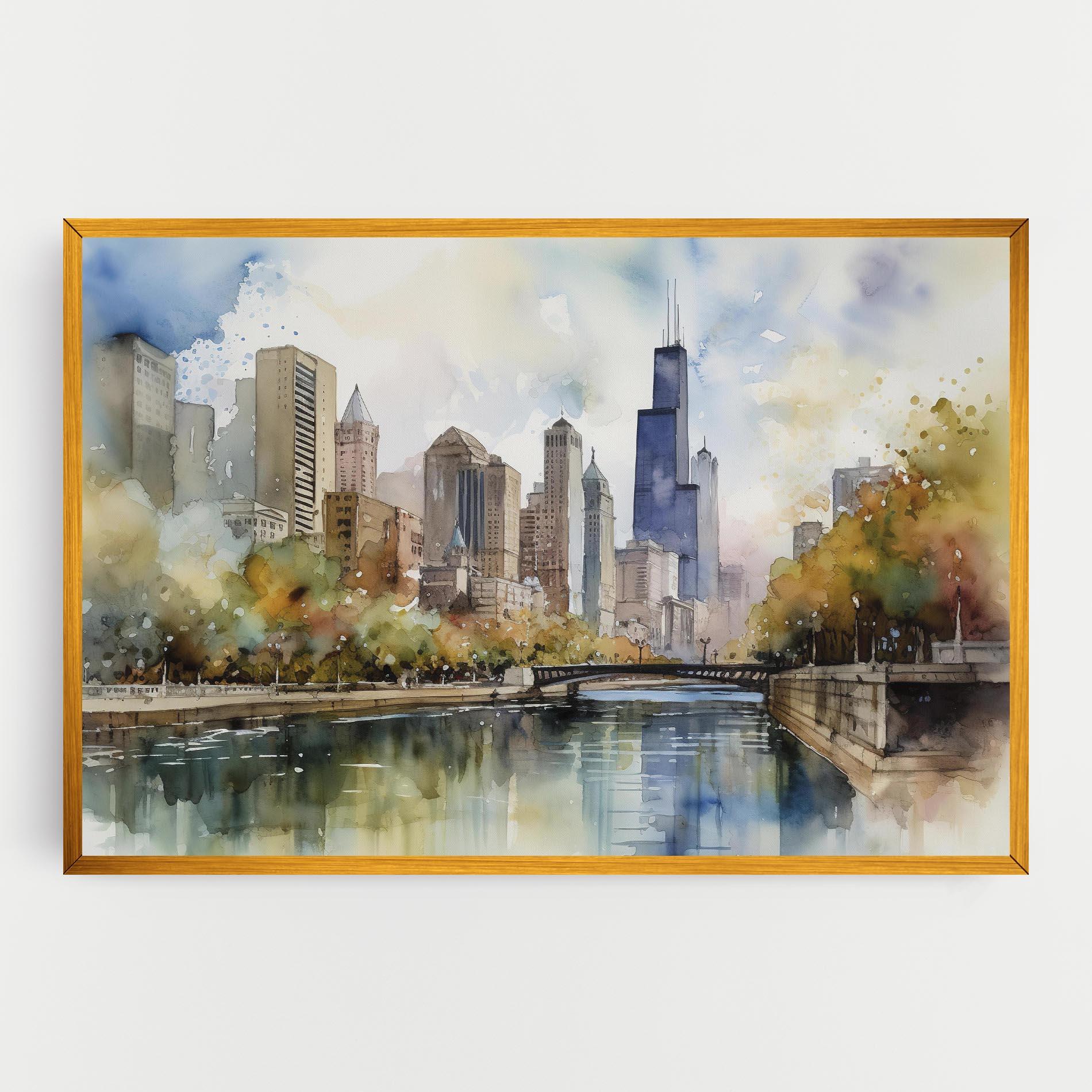 Tablou Canvas City Skyline Painting mockup 0