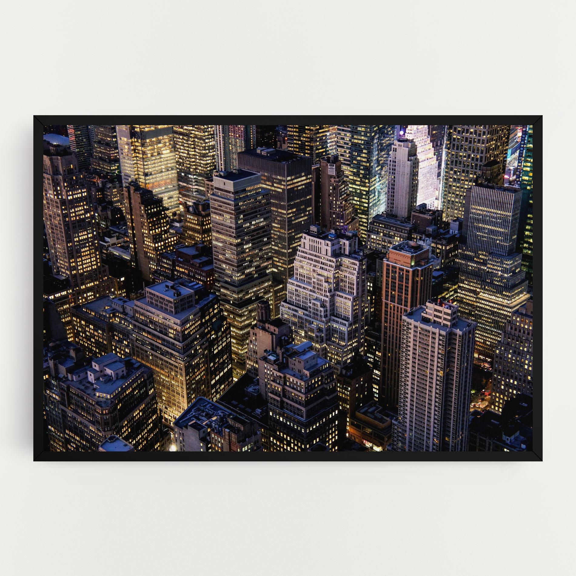 Tablou Canvas Blue Gold Skylines mockup 0