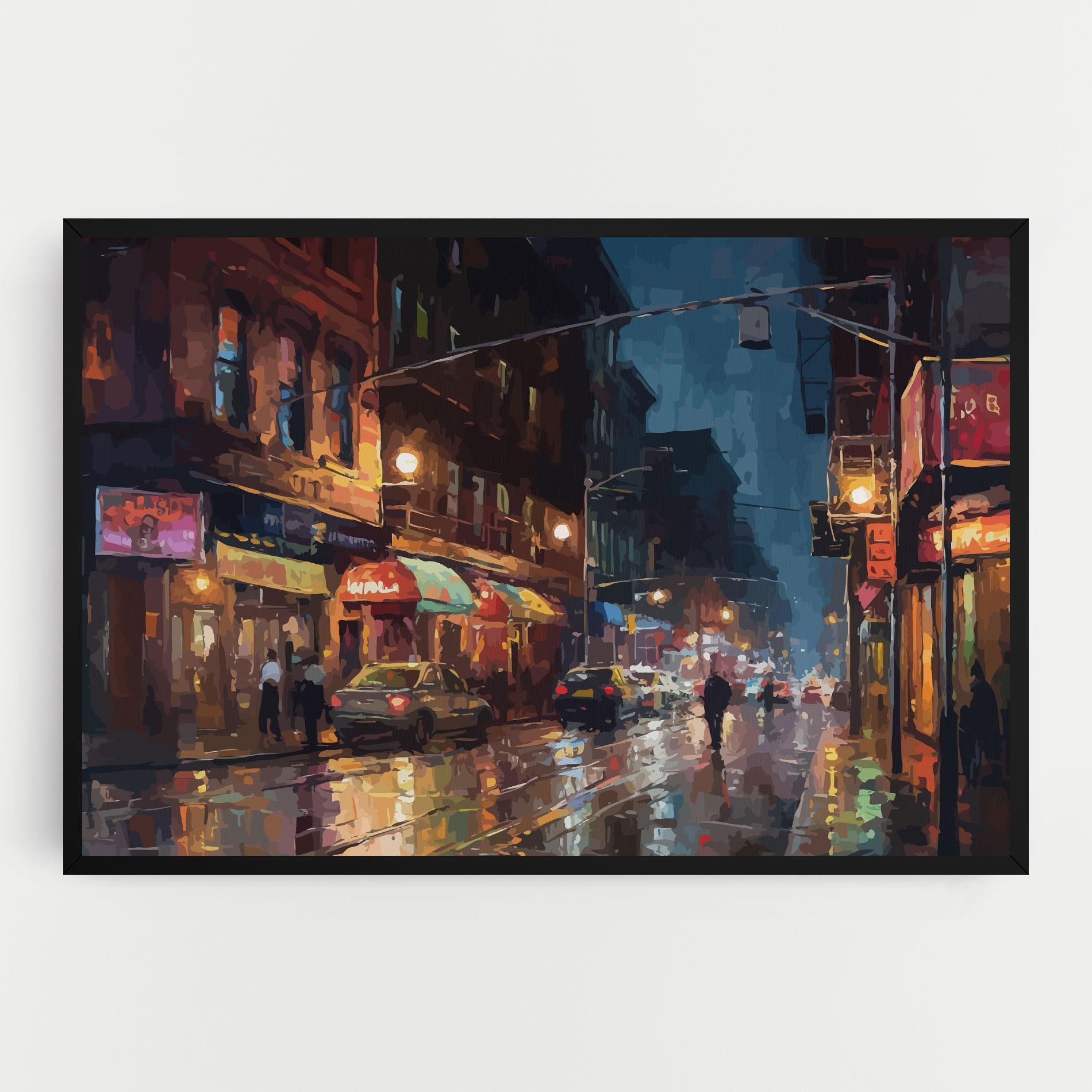 Tablou Canvas City Cars Night mockup 0