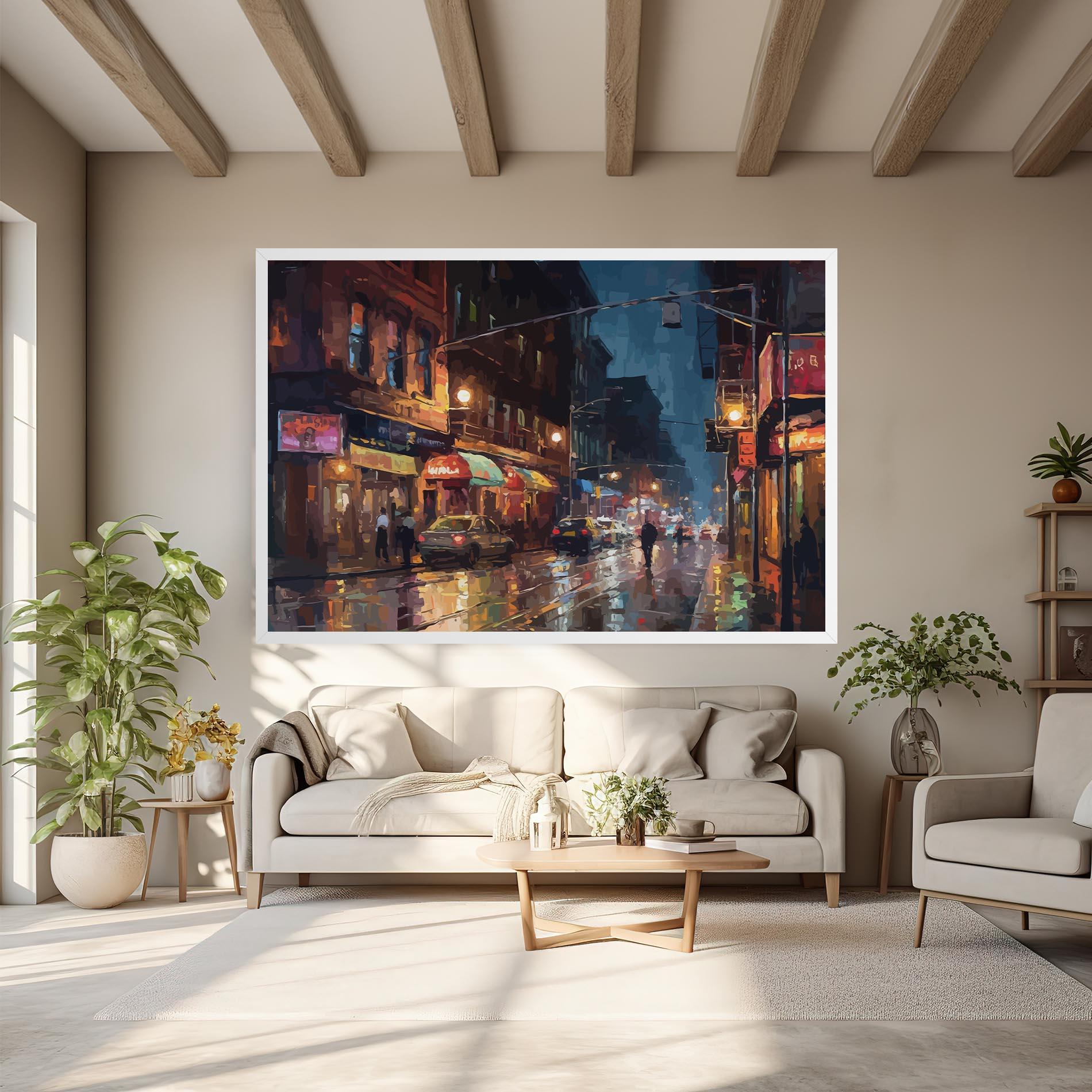 Tablou Canvas City Cars Night mockup 6