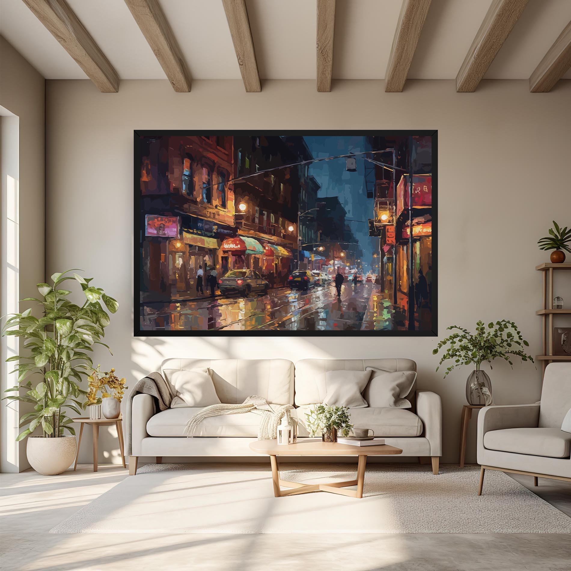 Tablou Canvas City Cars Night mockup 6