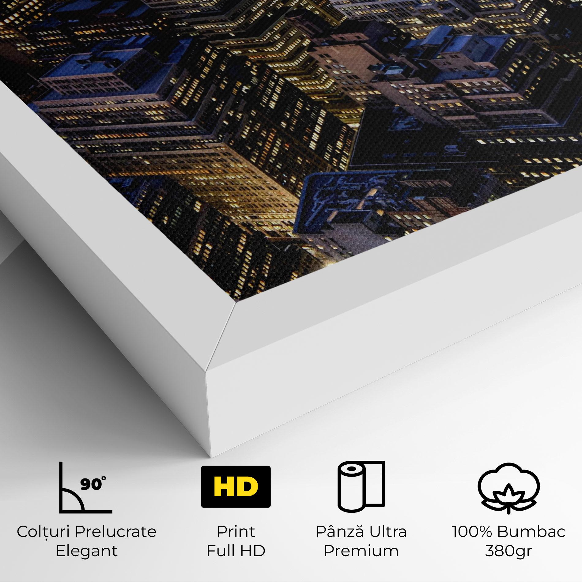 Tablou Canvas Blue Gold Skylines mockup 4