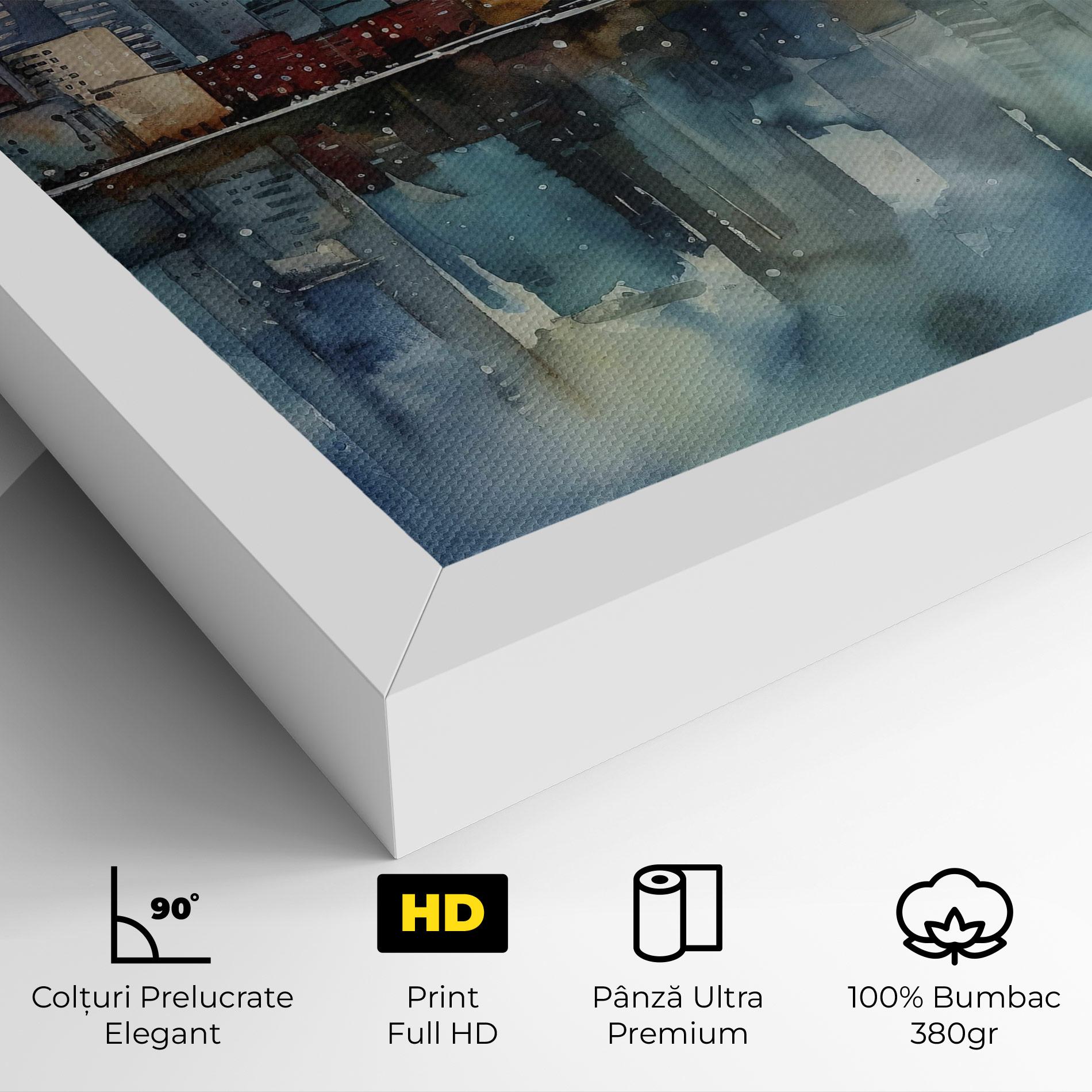 Tablou Canvas Watercolor City Skyline mockup 4
