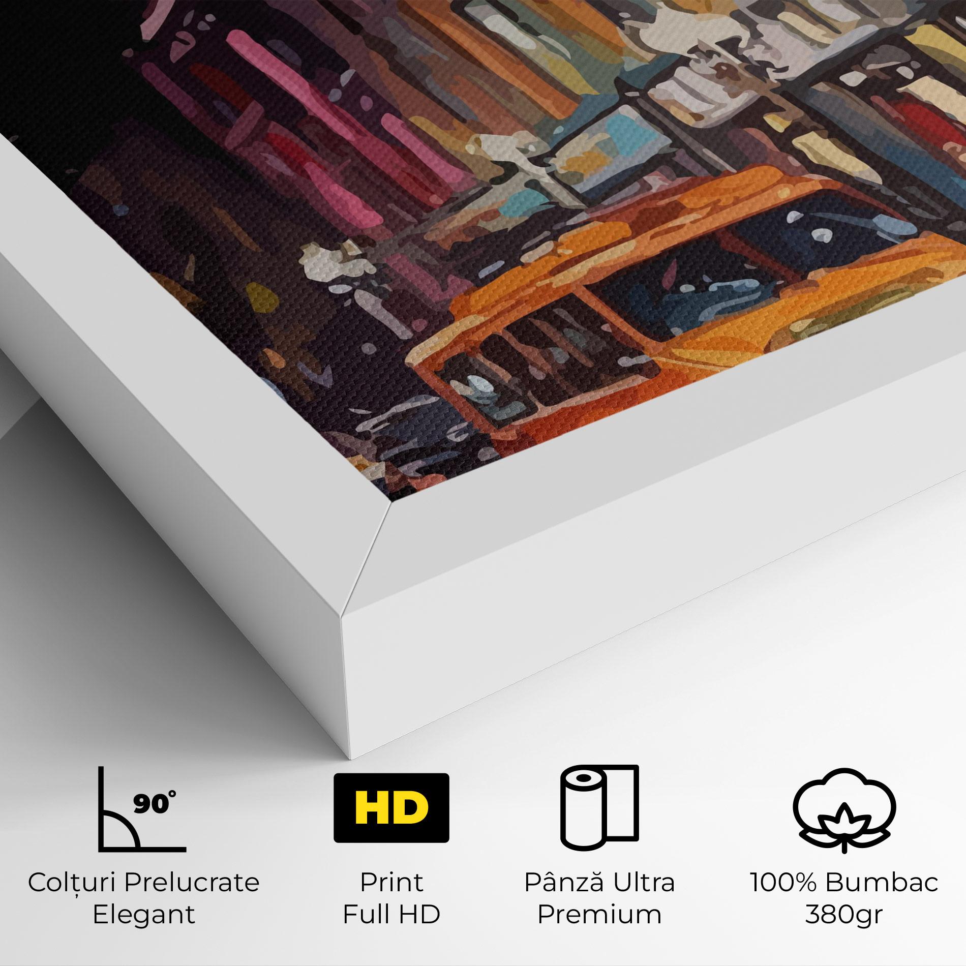 Tablou Canvas Yellow Car City Art mockup 4