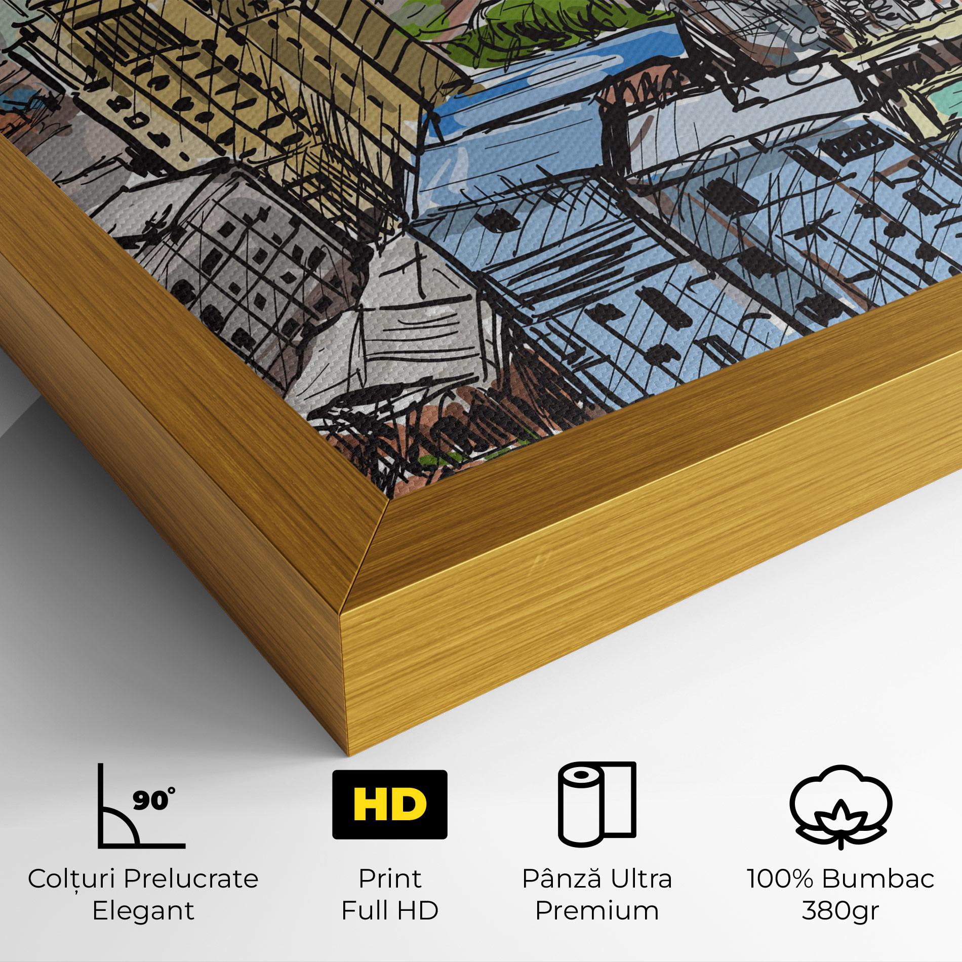 Tablou Canvas Colorful City Drawing mockup 4