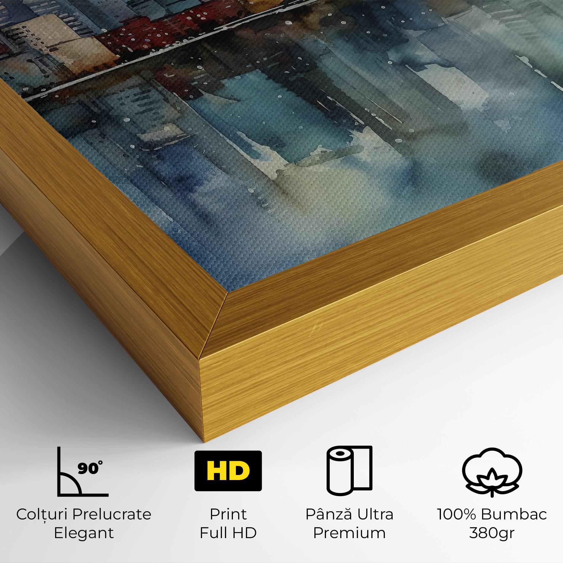 Tablou Canvas Watercolor City Skyline mockup 4