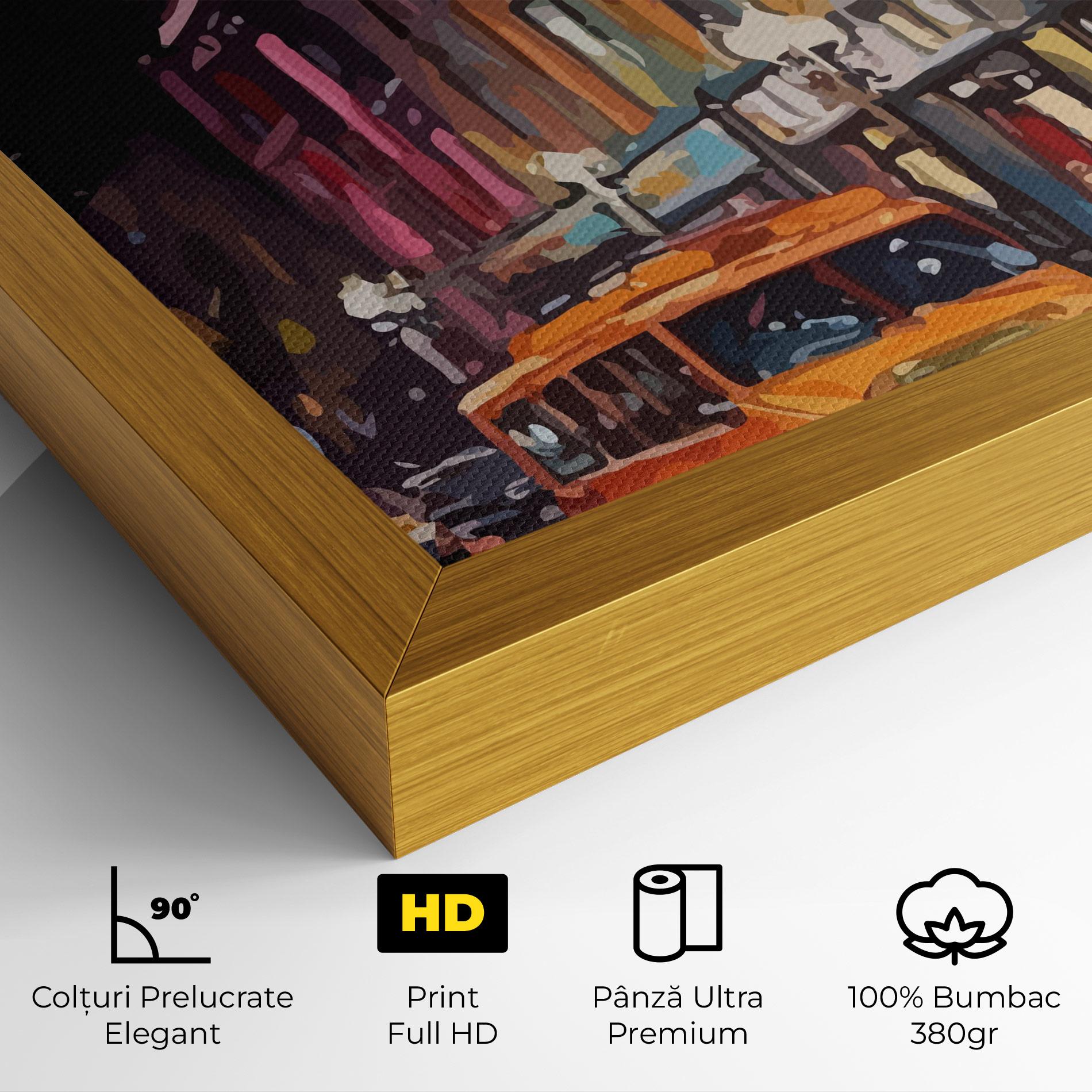 Tablou Canvas Yellow Car City Art mockup 4