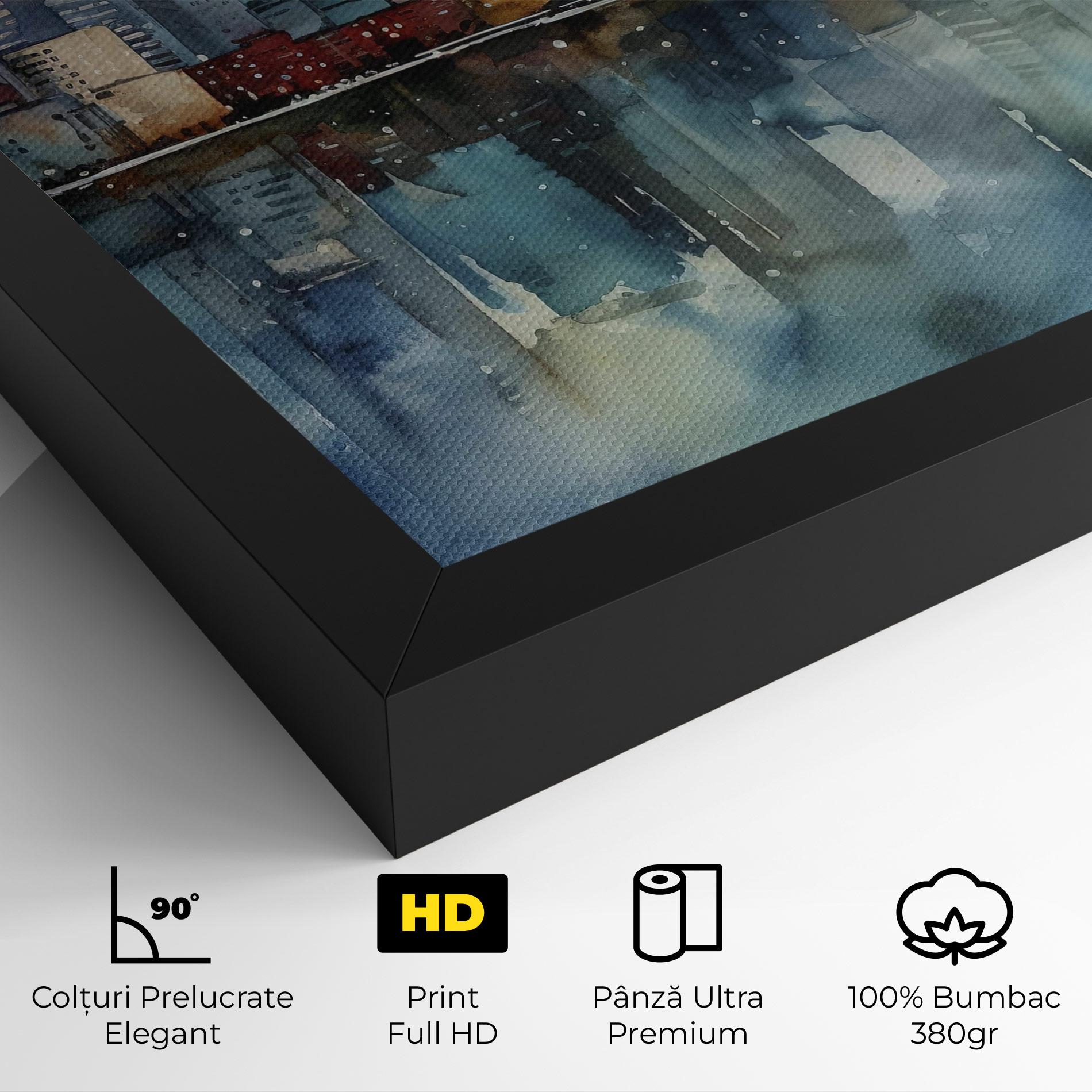 Tablou Canvas Watercolor City Skyline mockup 4