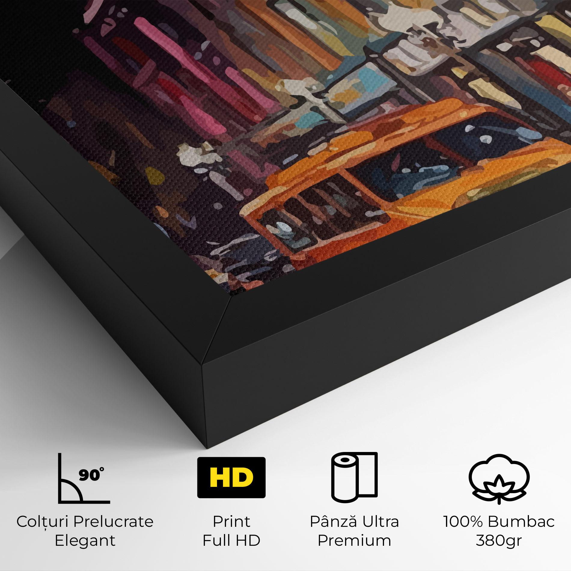 Tablou Canvas Yellow Car City Art mockup 4