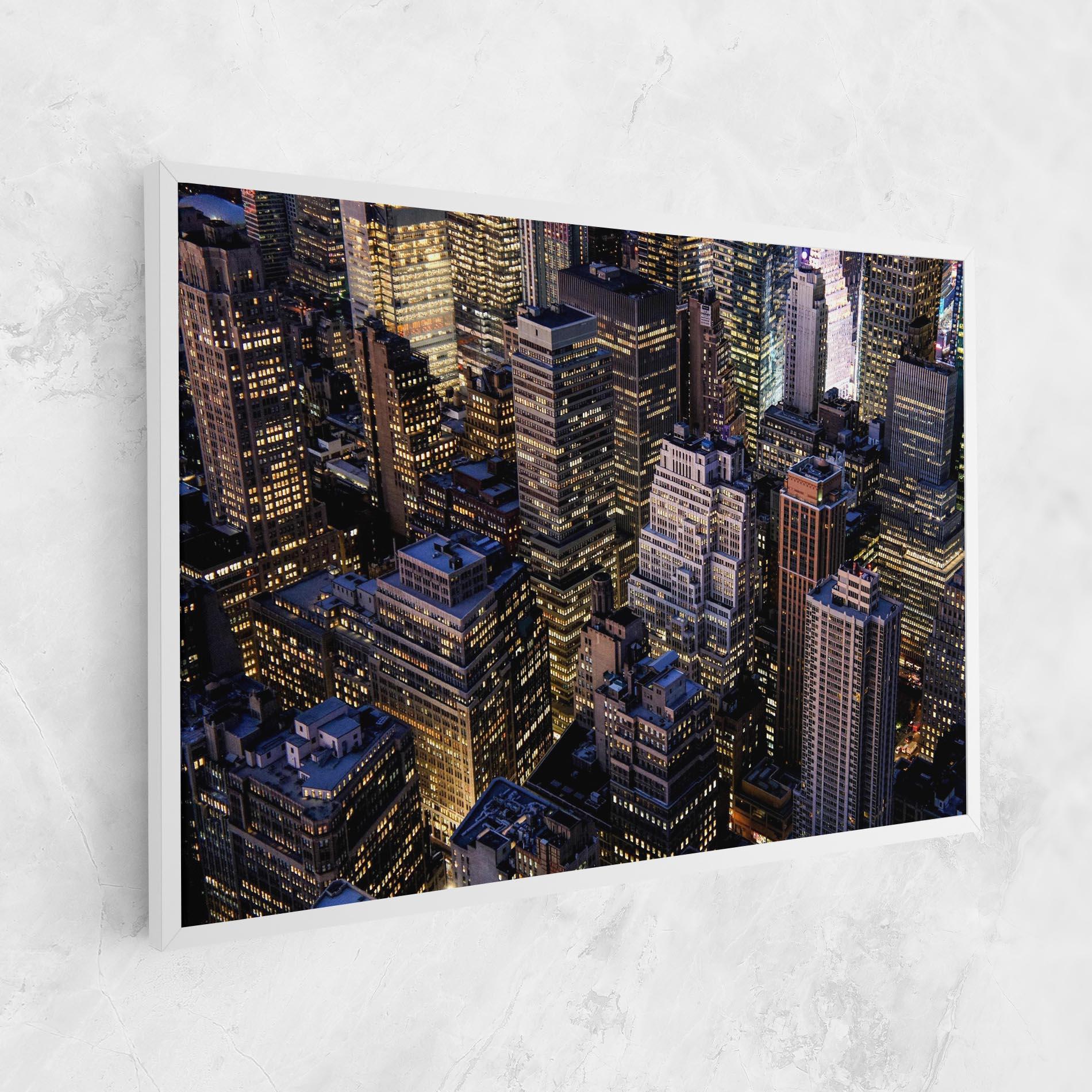 Tablou Canvas Blue Gold Skylines mockup 1