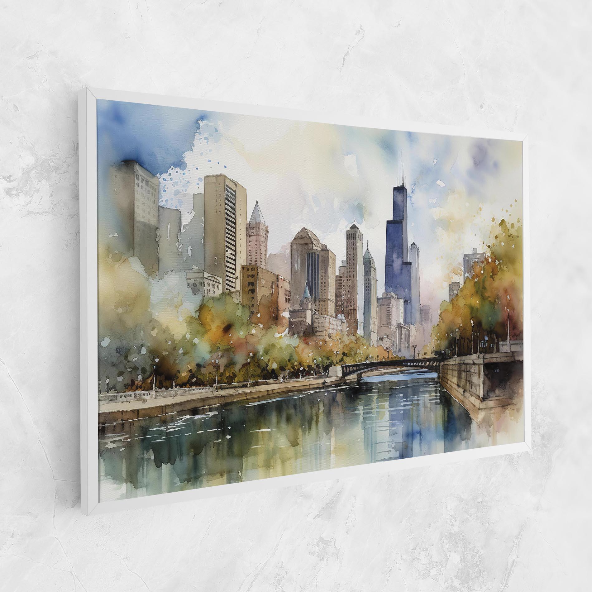 Tablou Canvas City Skyline Painting mockup 1