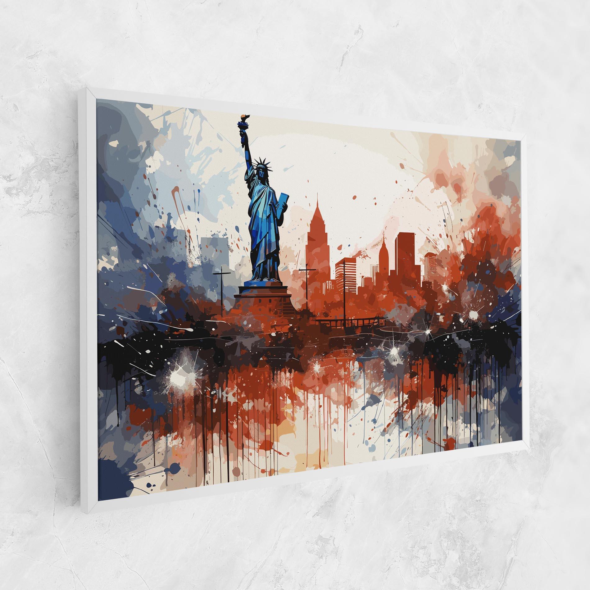 Tablou Canvas Red Blue Liberty Statue mockup 1