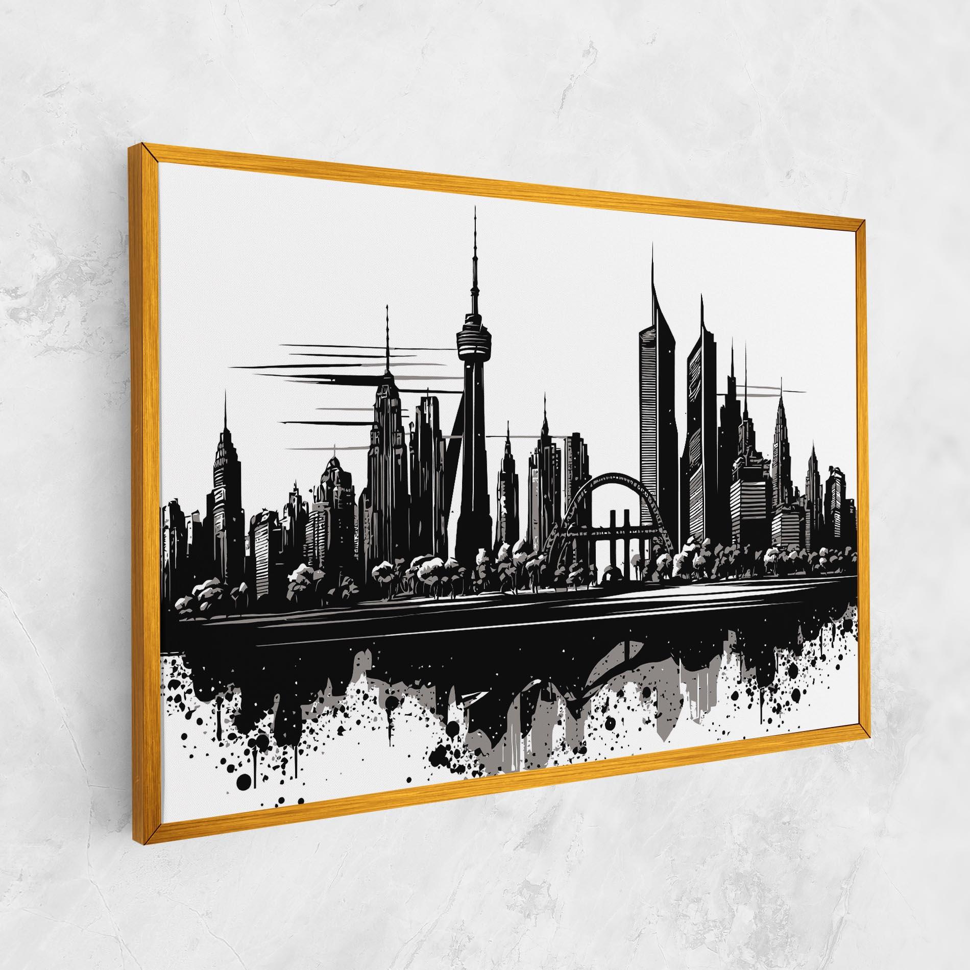 Tablou Canvas Black Ink City mockup 1