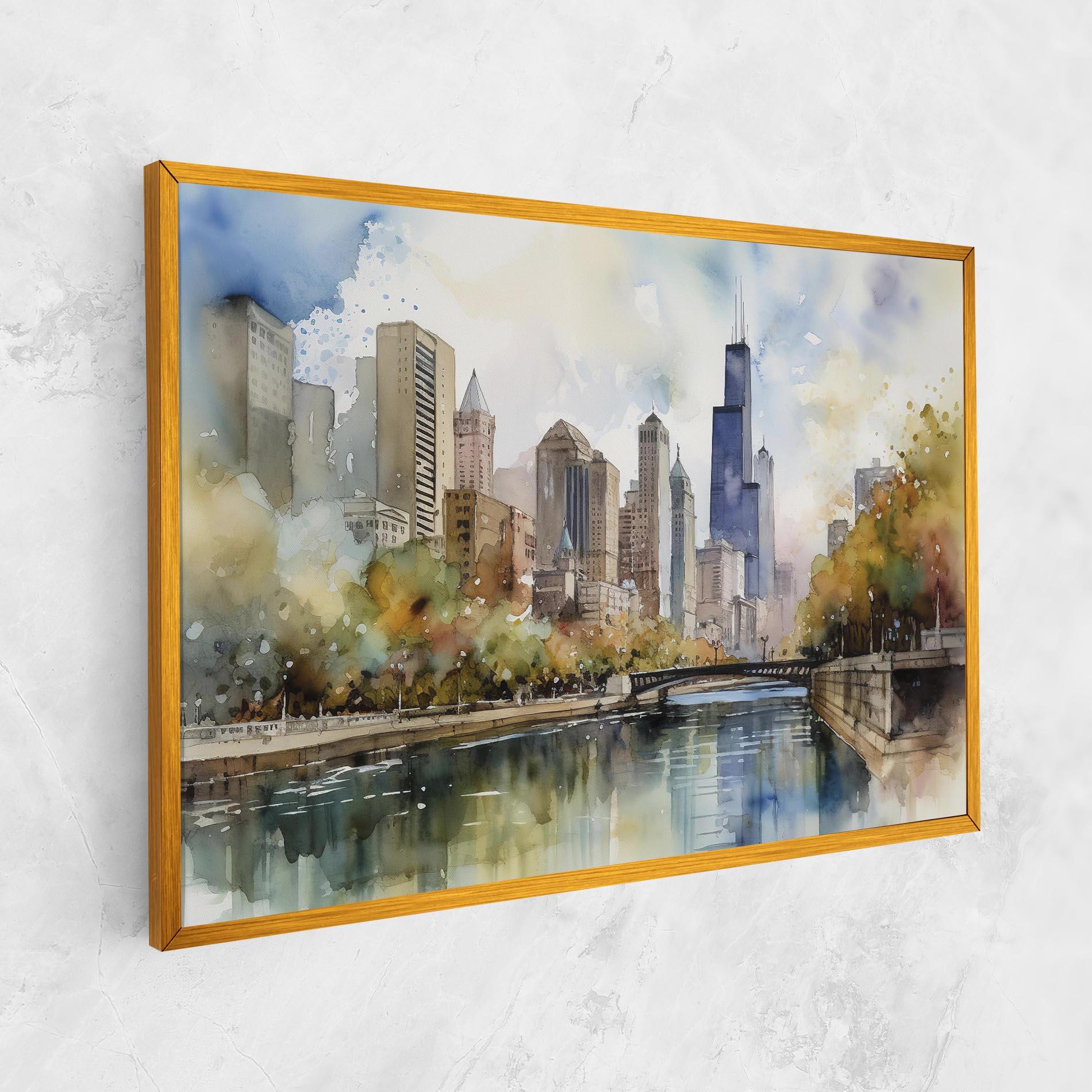 Tablou Canvas City Skyline Painting mockup 1