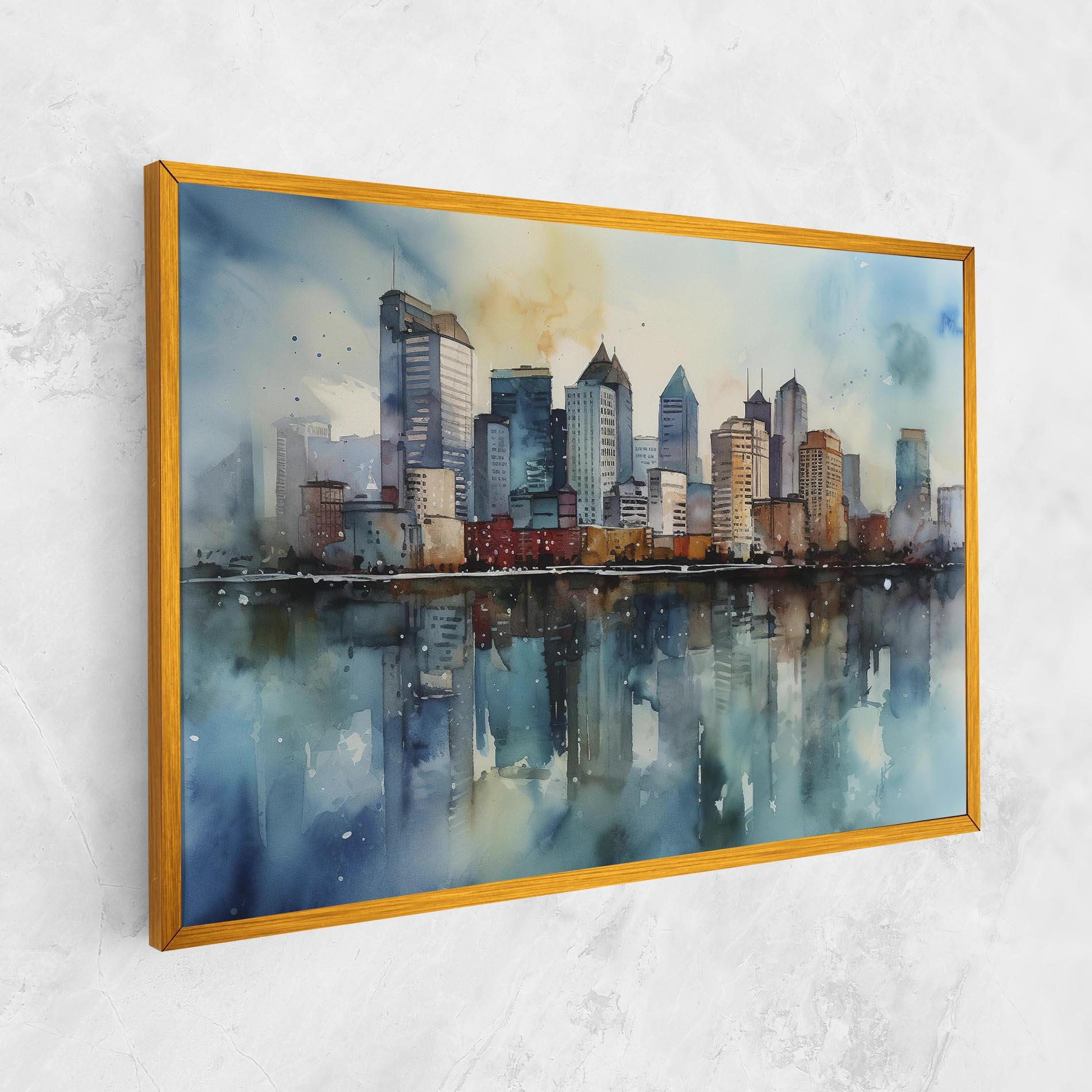 Tablou Canvas Watercolor City Skyline mockup 1