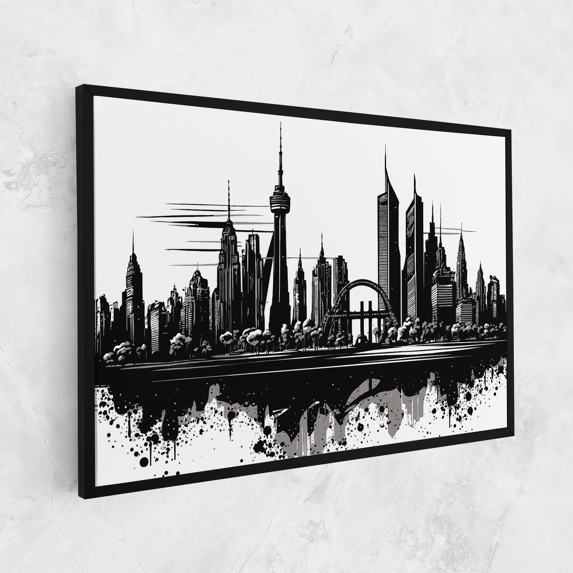 Tablou Canvas Black Ink City mockup 1