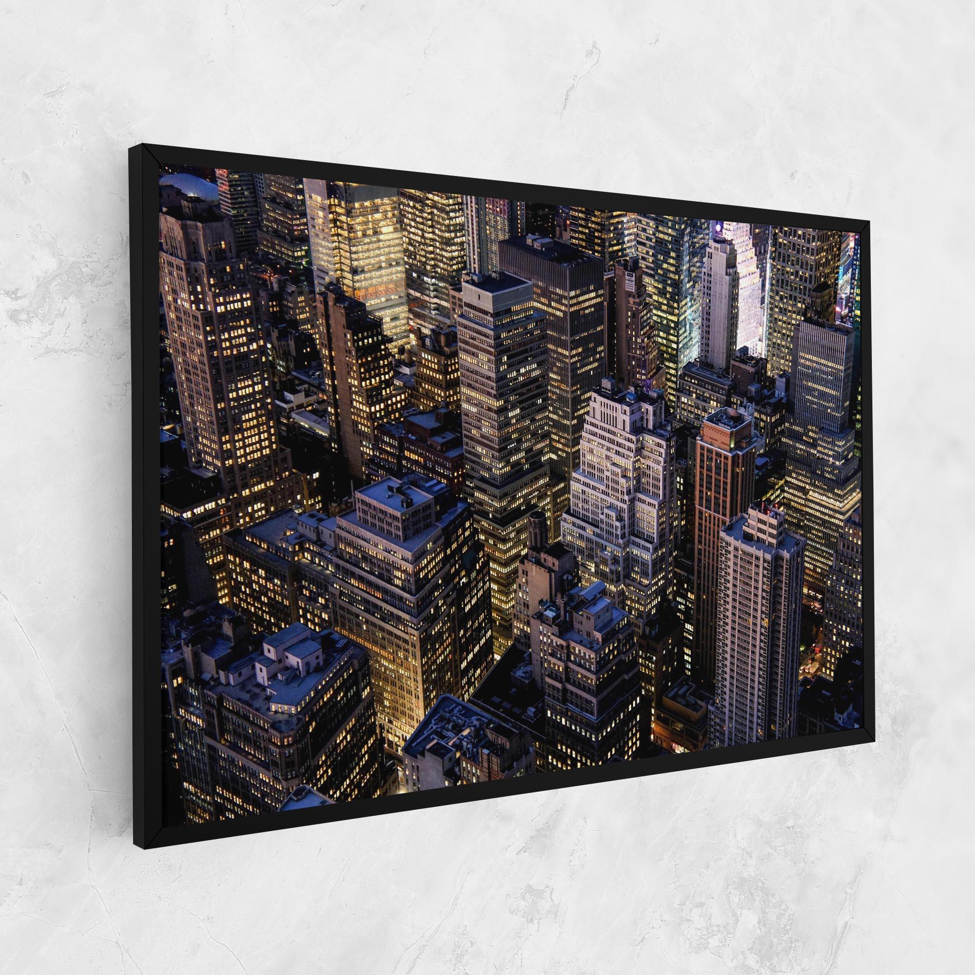 Tablou Canvas Blue Gold Skylines mockup 1