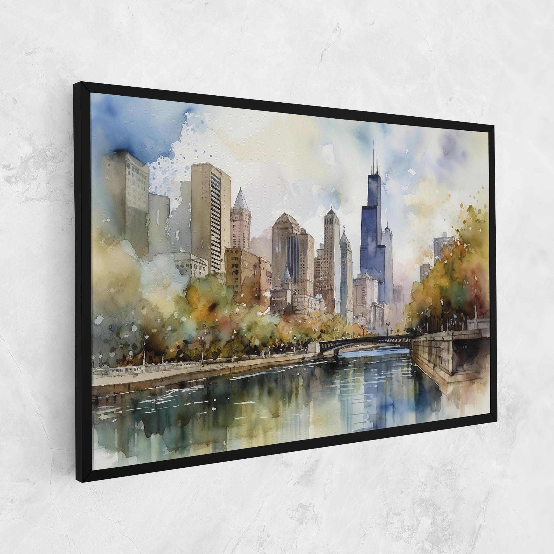 Tablou Canvas City Skyline Painting mockup 1