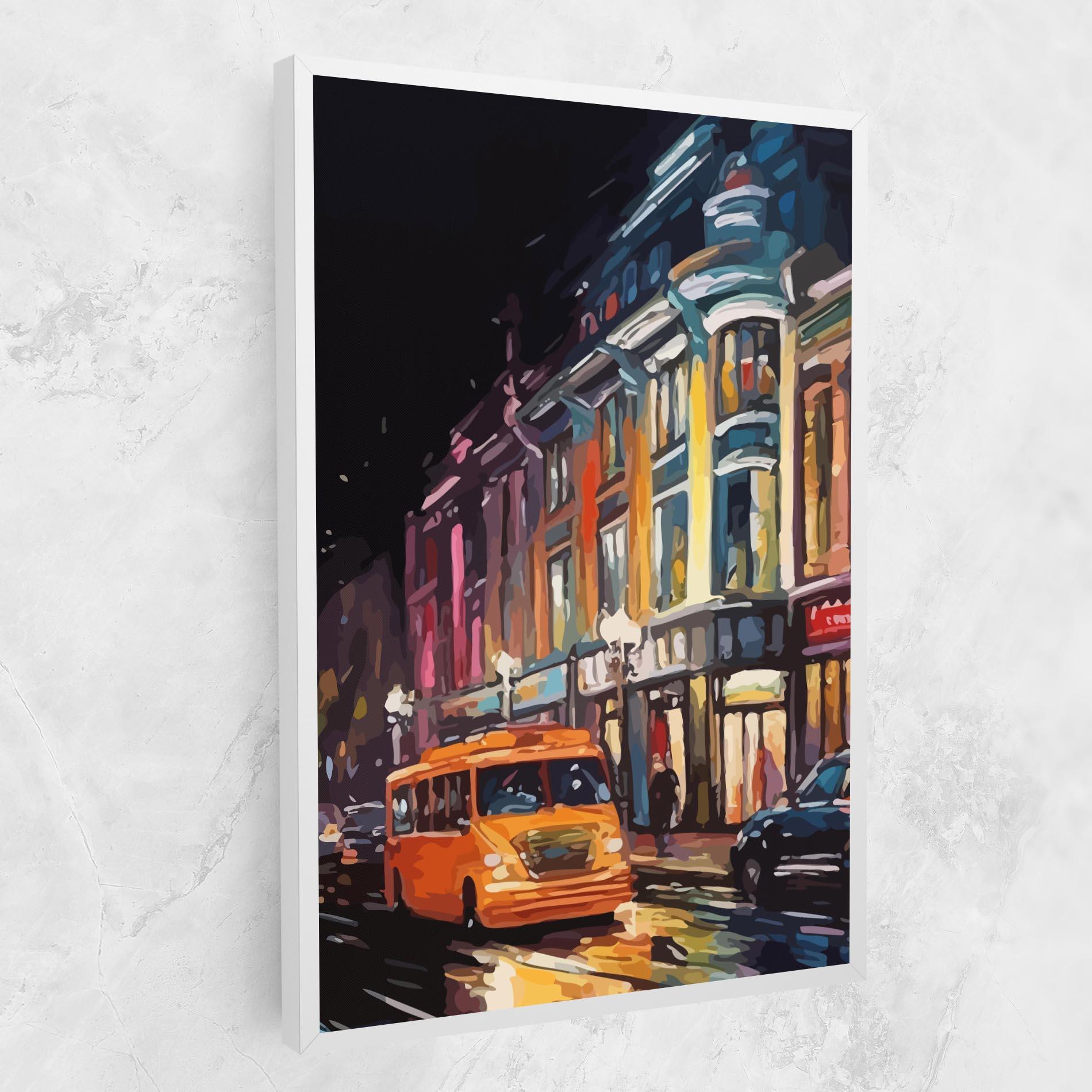 Tablou Canvas Yellow Car City Art mockup 1