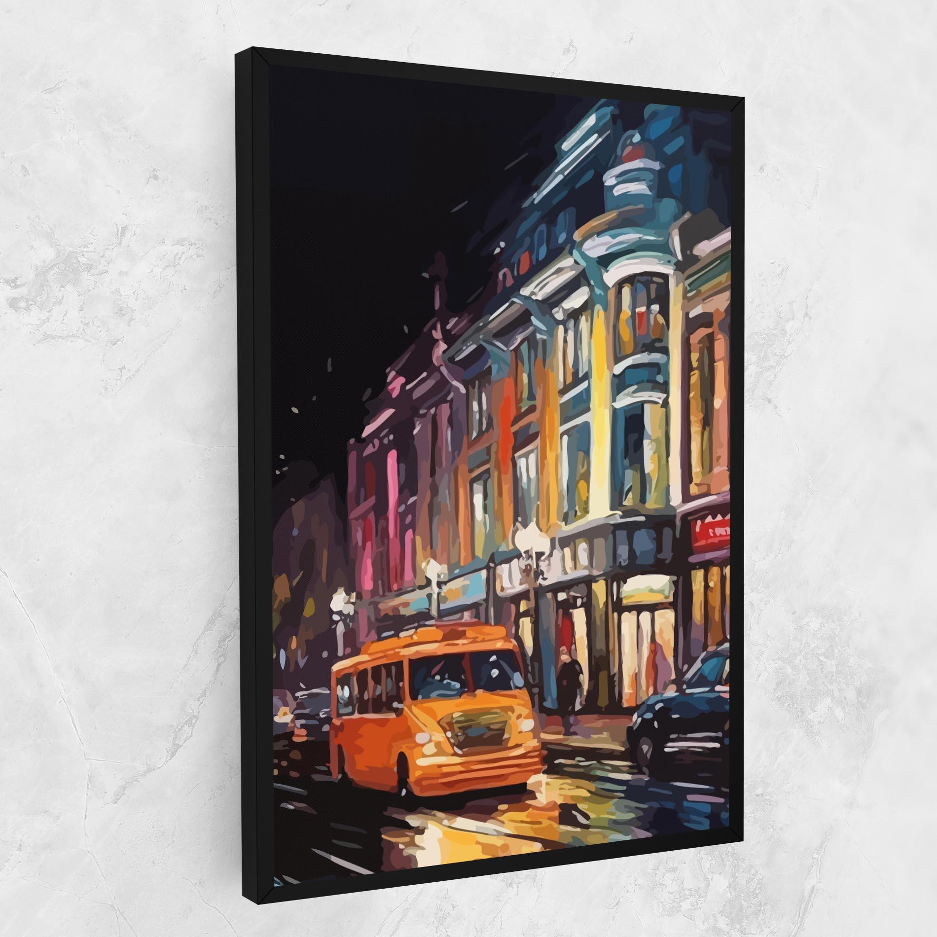 Tablou Canvas Yellow Car City Art mockup 1