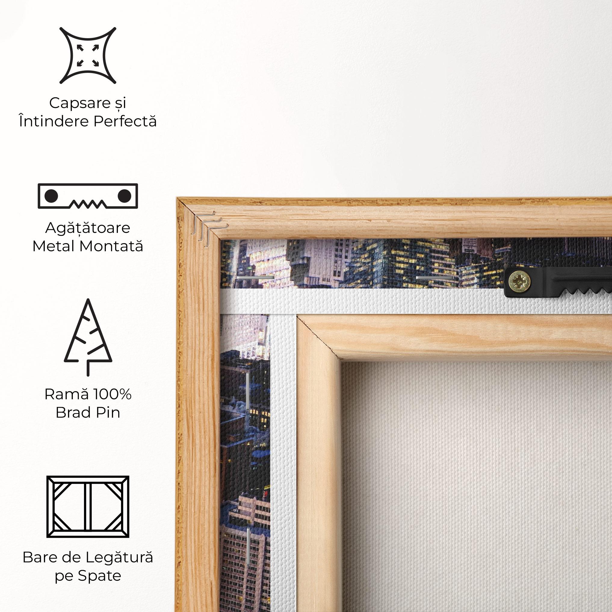 Tablou Canvas Blue Gold Skylines mockup 5