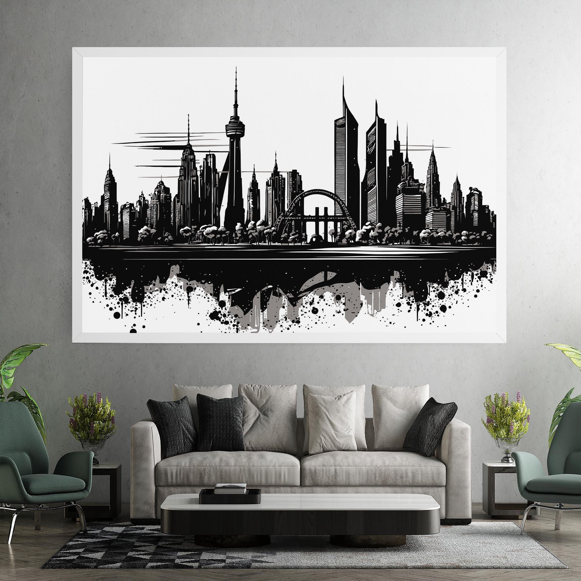 Tablou Canvas Black Ink City mockup 7