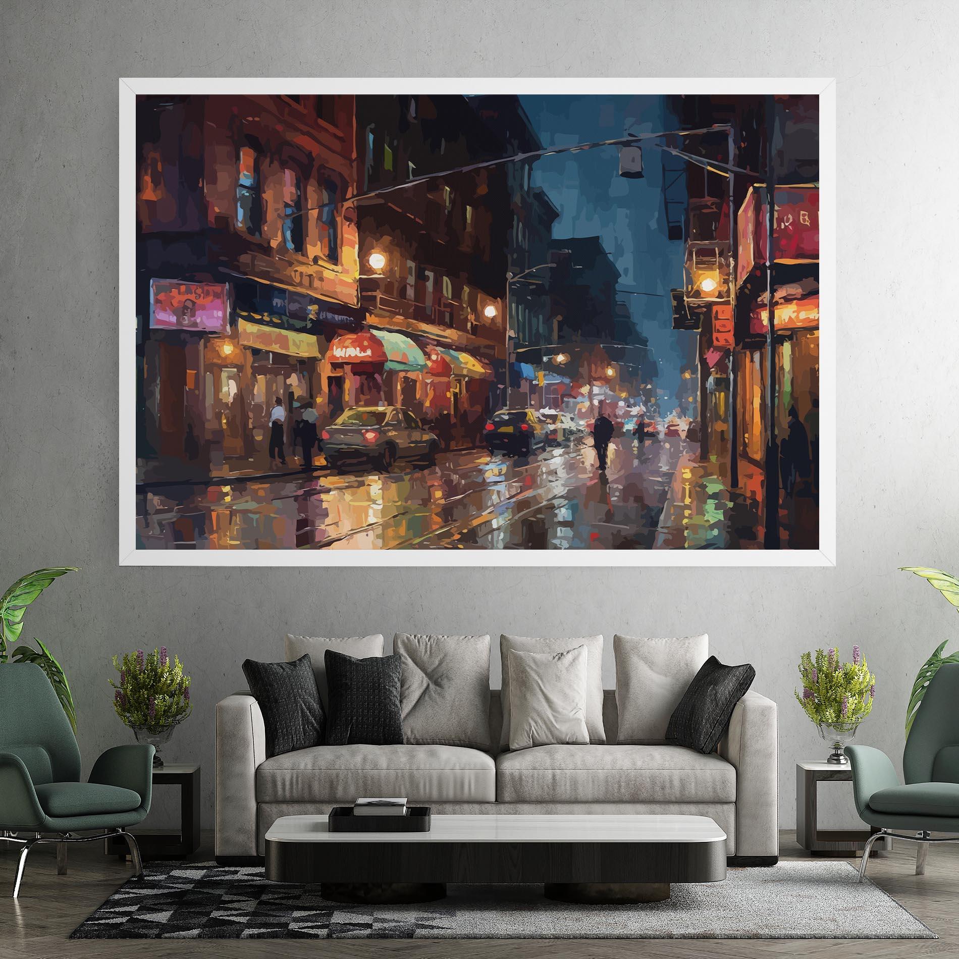 Tablou Canvas City Cars Night mockup 7