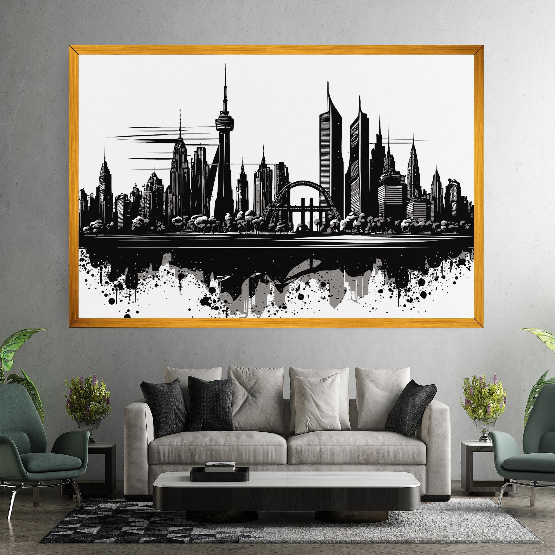 Tablou Canvas Black Ink City mockup 7