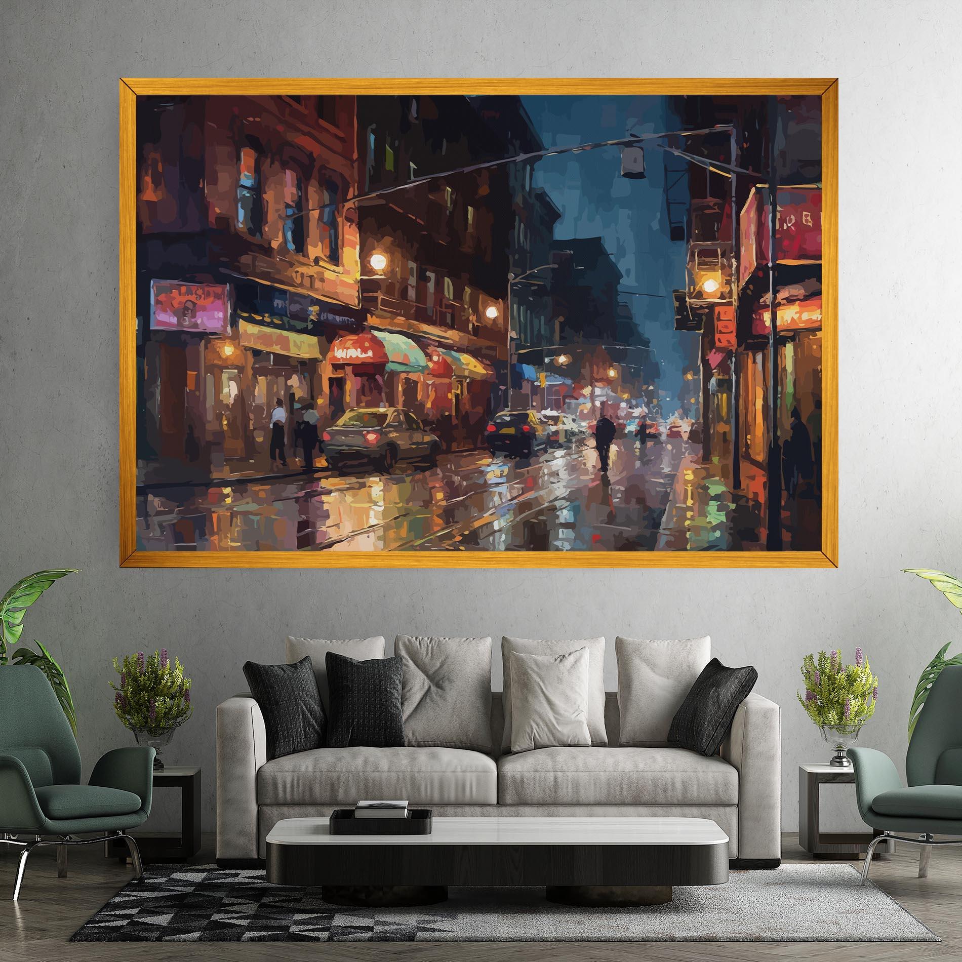Tablou Canvas City Cars Night mockup 7
