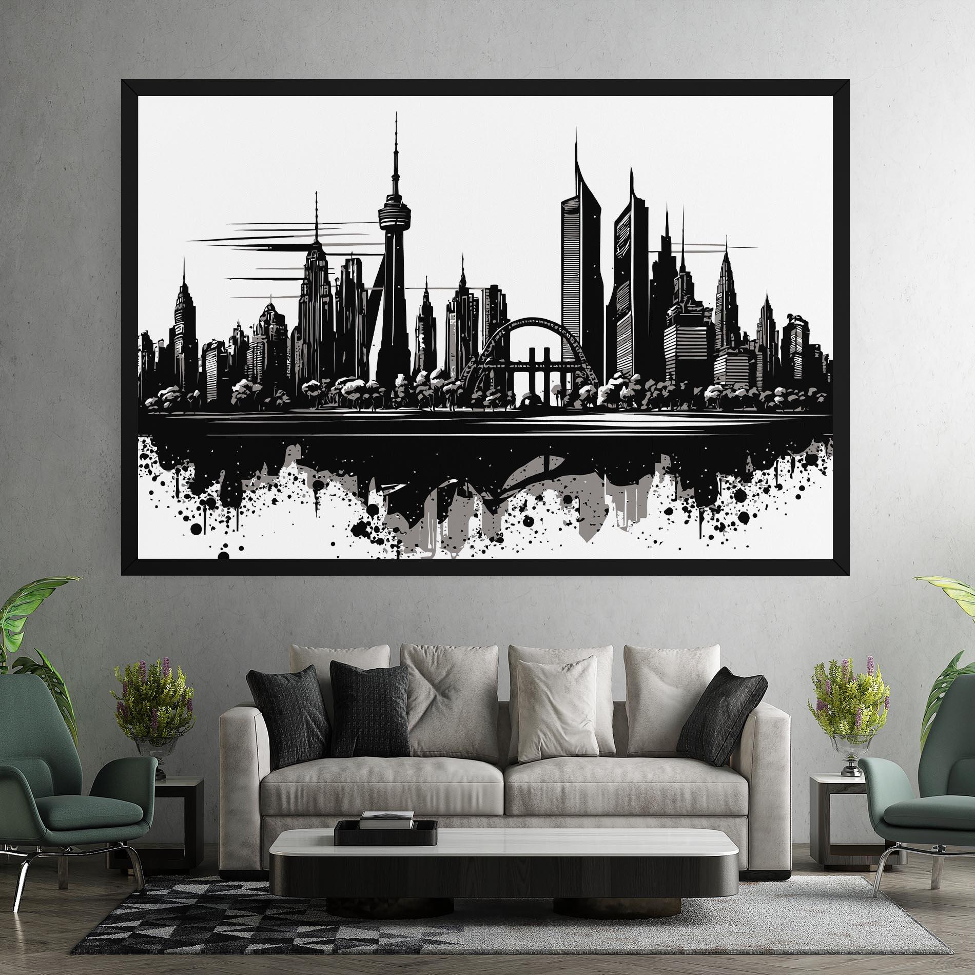 Tablou Canvas Black Ink City mockup 7